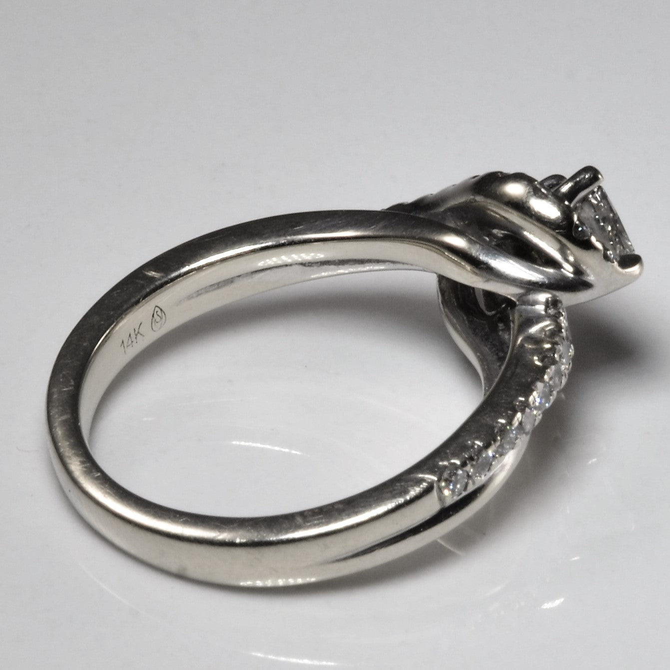 Pave Princess Diamond Bypass Ring | 0.92ctw | SZ 5.25 |