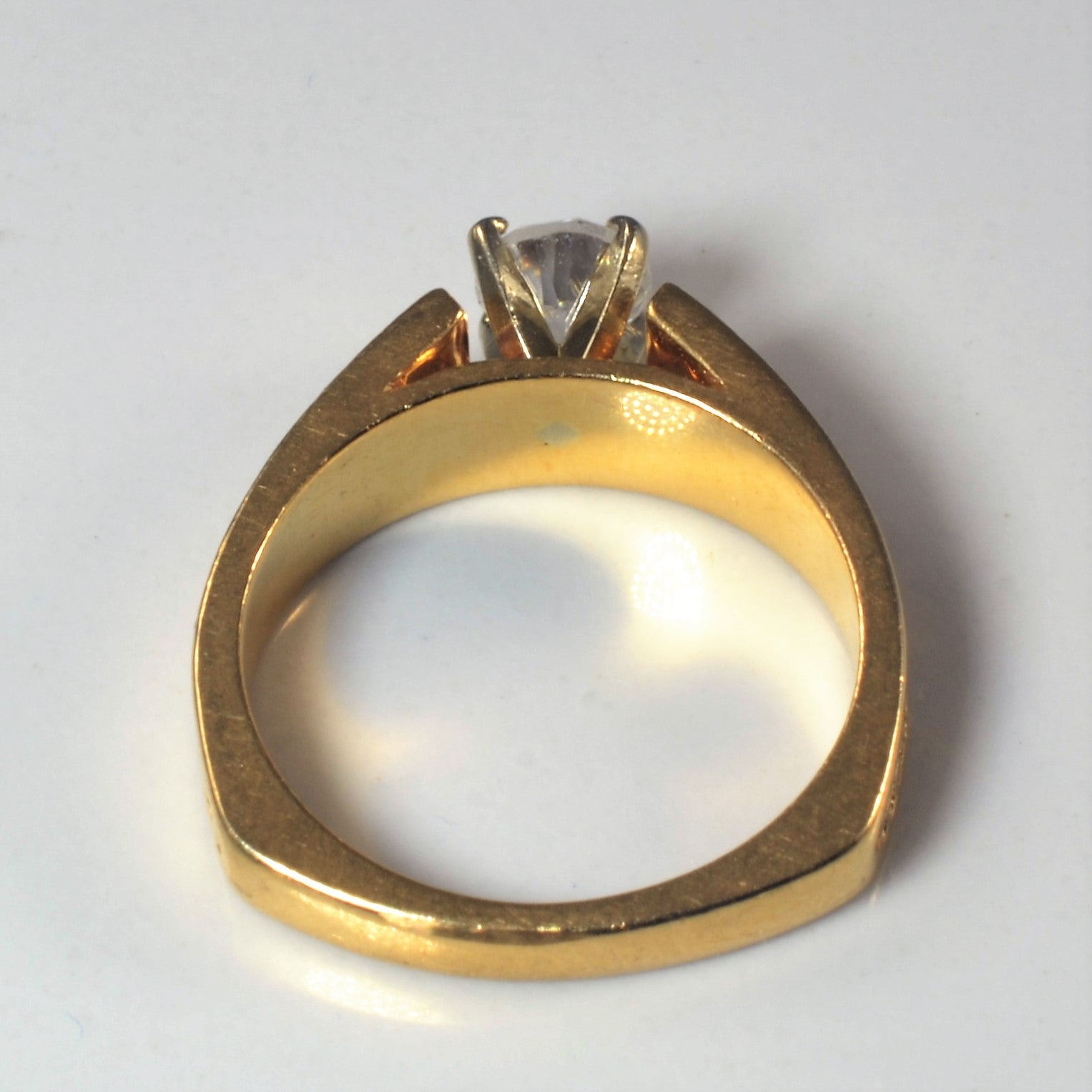 European Shank Textured Solitaire Diamond Ring | 0.45ct | SZ 5 |