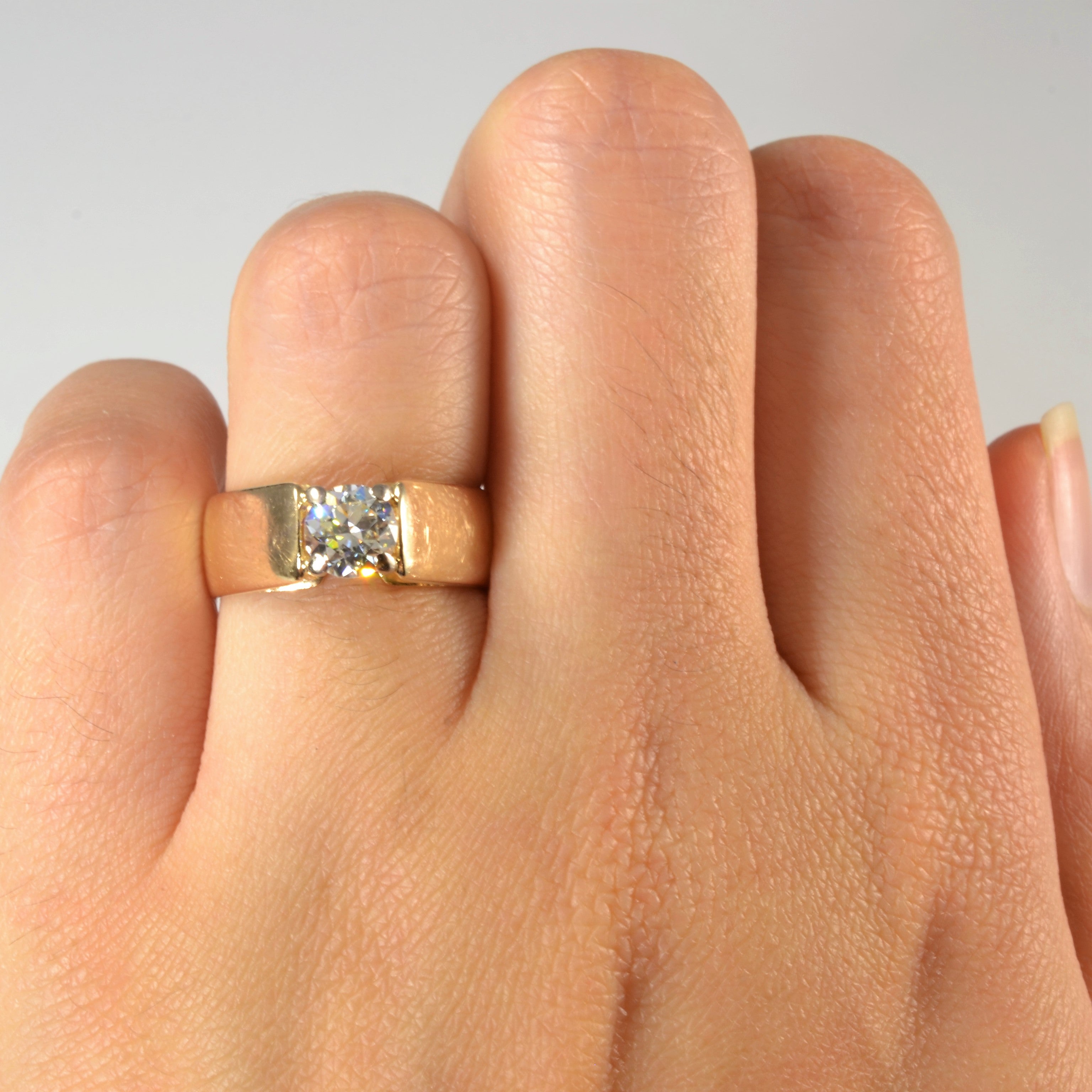 Wide Band Old European Diamond Ring | 0.68ct | SZ 5.75 |
