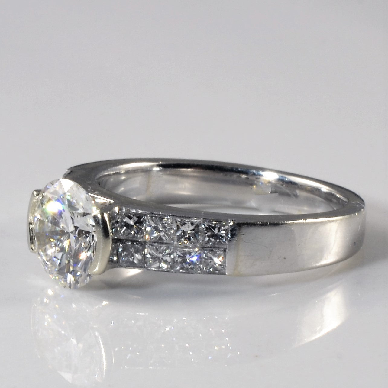 Princess Pave Semi Bezel Engagement Ring | 1.75ctw | SZ 6 |