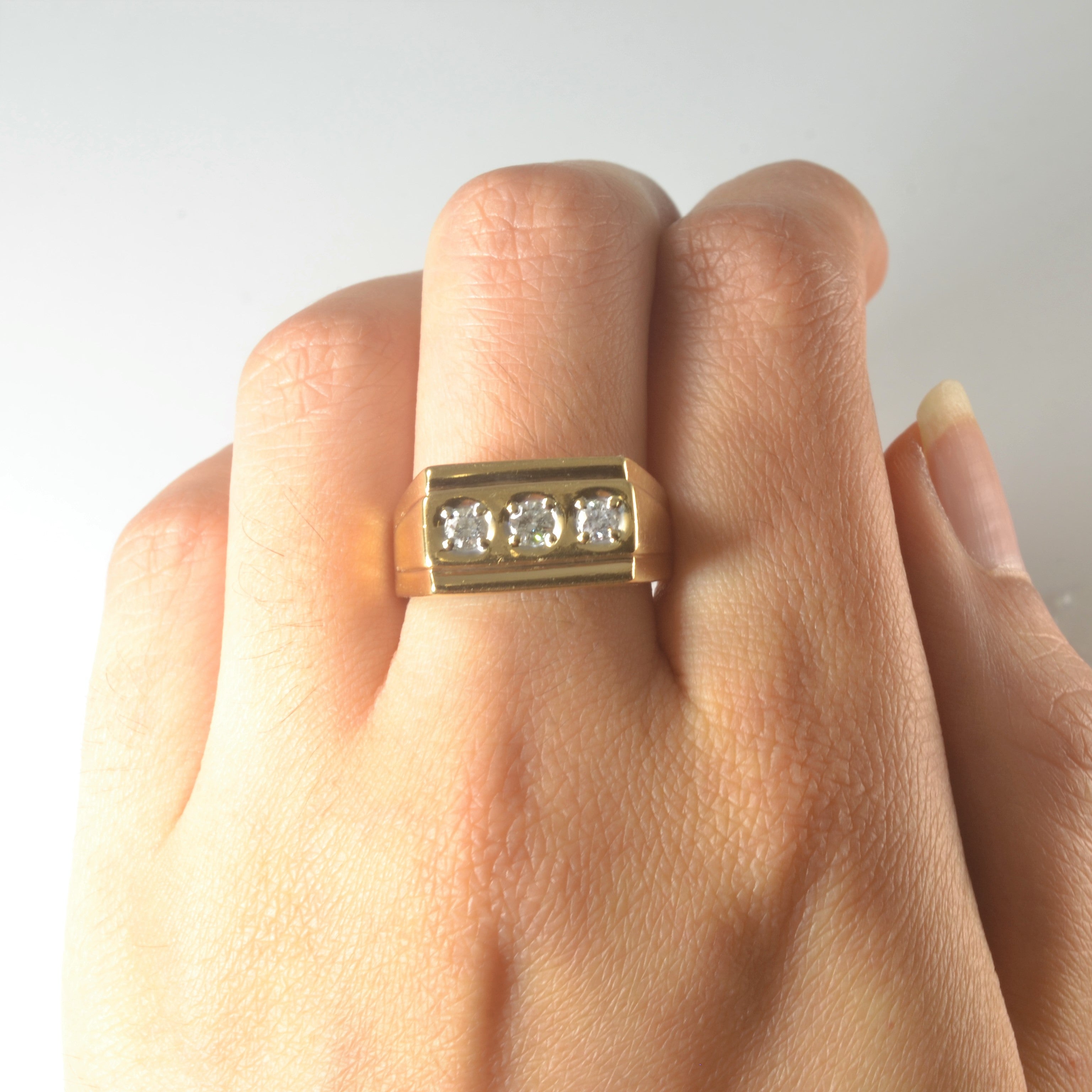 Bague trois diamants | 0,27 ct | Taille 8 |