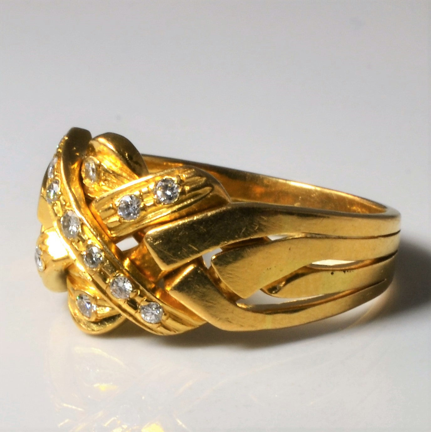 Soldered Diamond Puzzle Ring | 0.20ctw | SZ 6.5 |