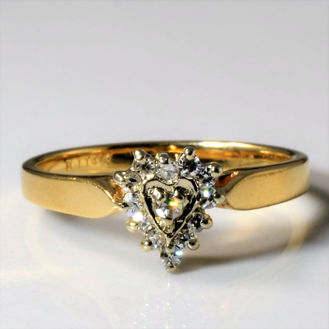 Diamond Heart Cluster Ring | 0.075ctw | SZ 6.5 |
