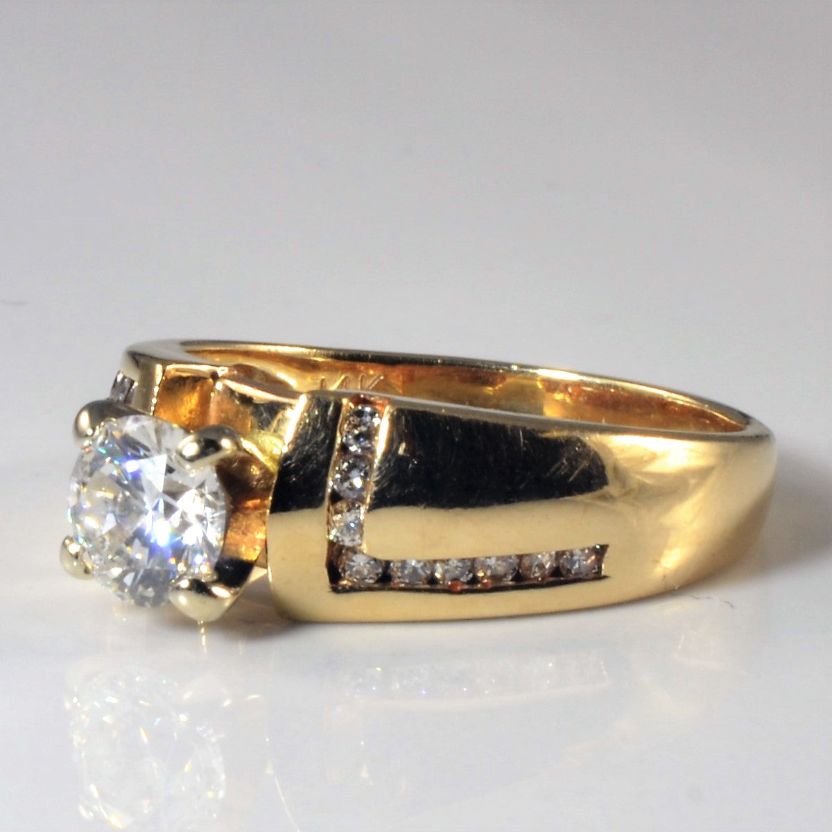 Zig Zag Channel Detailed Engagement Ring | 0.91ctw | SZ 7 |
