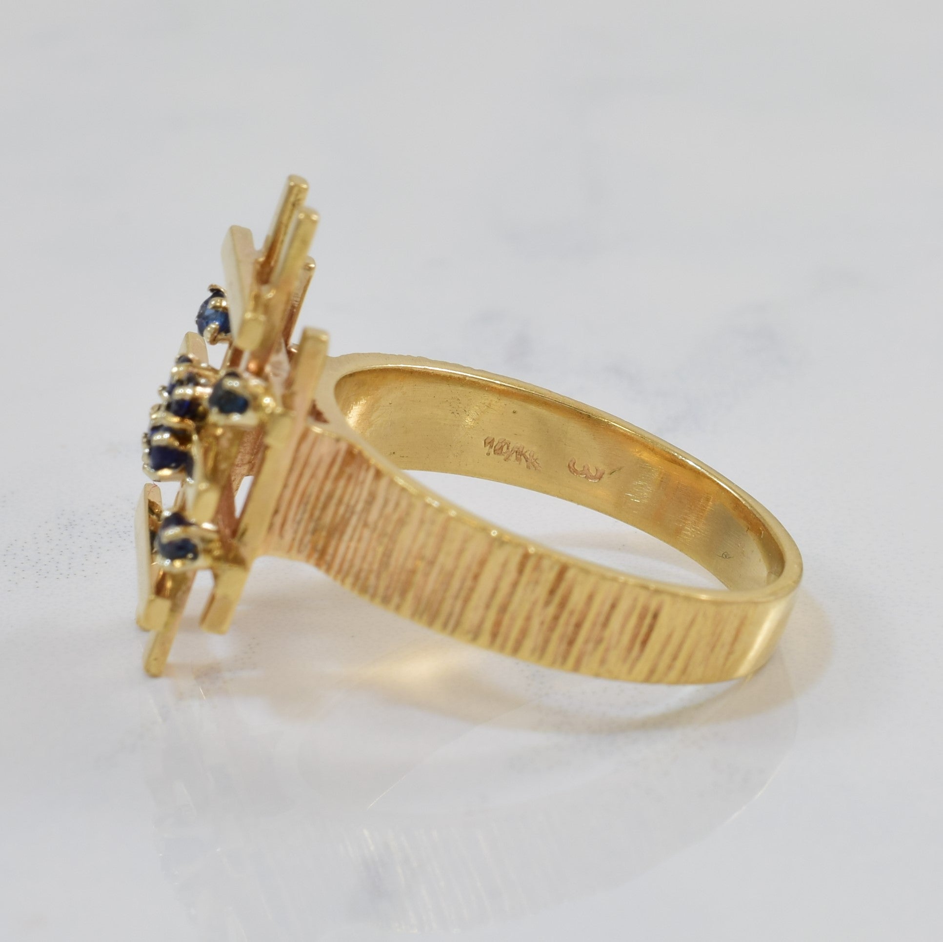 Sapphire Grid Cocktail Ring | 0.35ctw | SZ 10 |