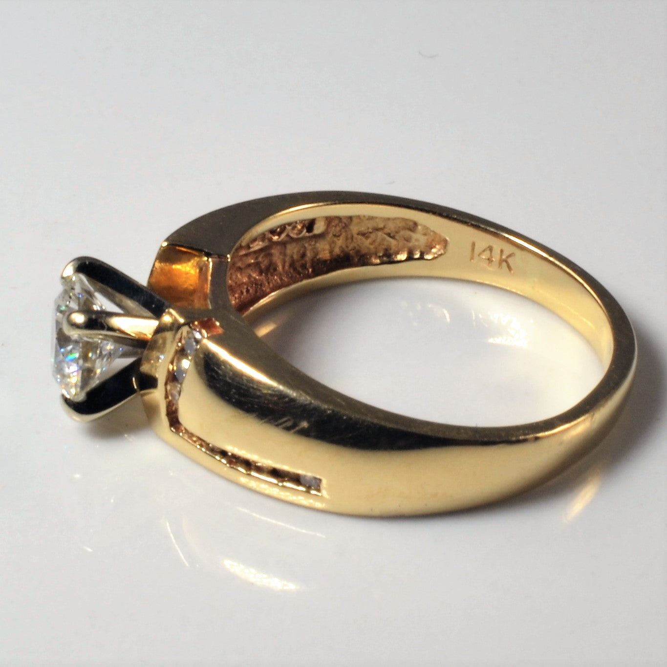 Zig Zag Channel Detailed Engagement Ring | 0.91ctw | SZ 7 |