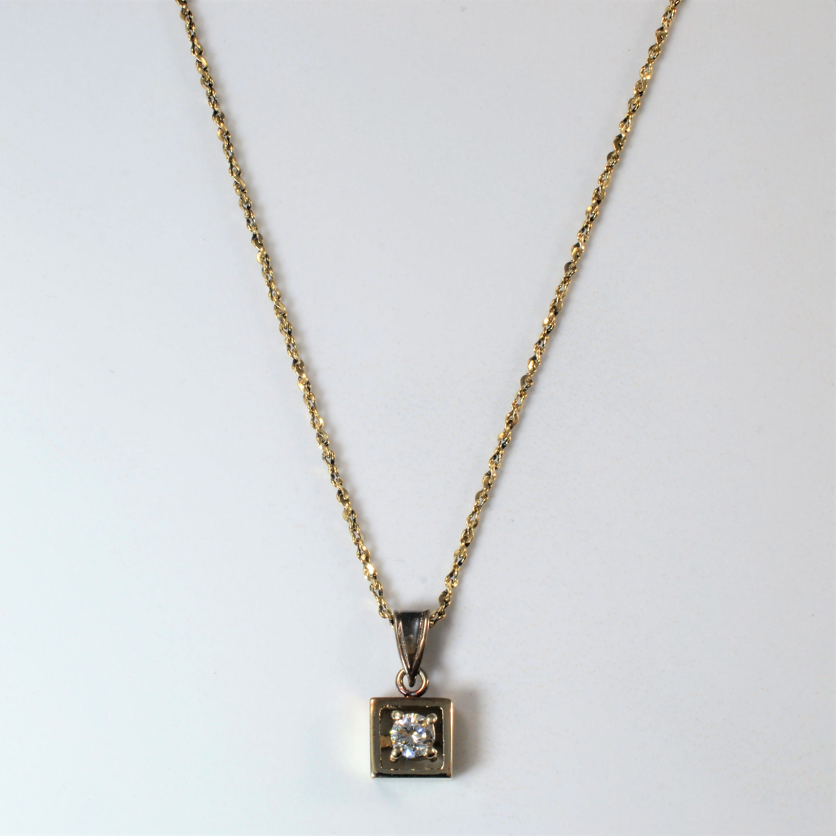 Solitaire Diamond Necklace | 0.21ct | 19" |