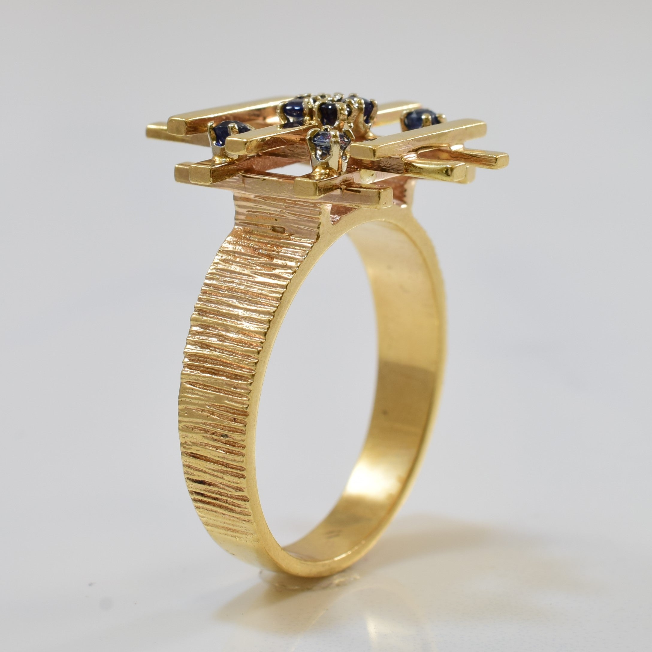 Sapphire Grid Cocktail Ring | 0.35ctw | SZ 10 |