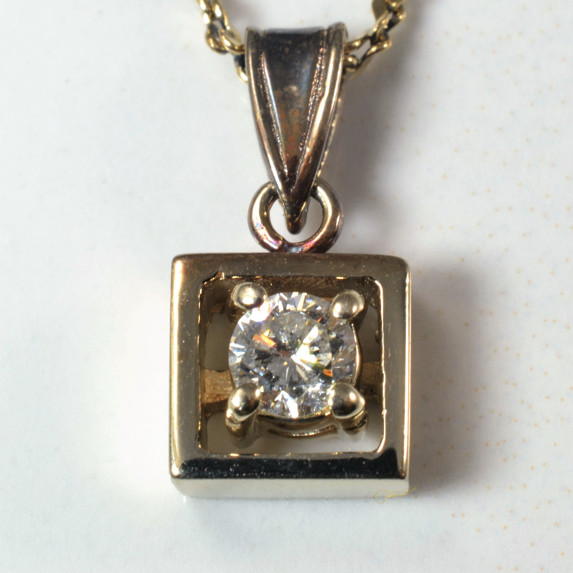 Solitaire Diamond Necklace | 0.21ct | 19" |