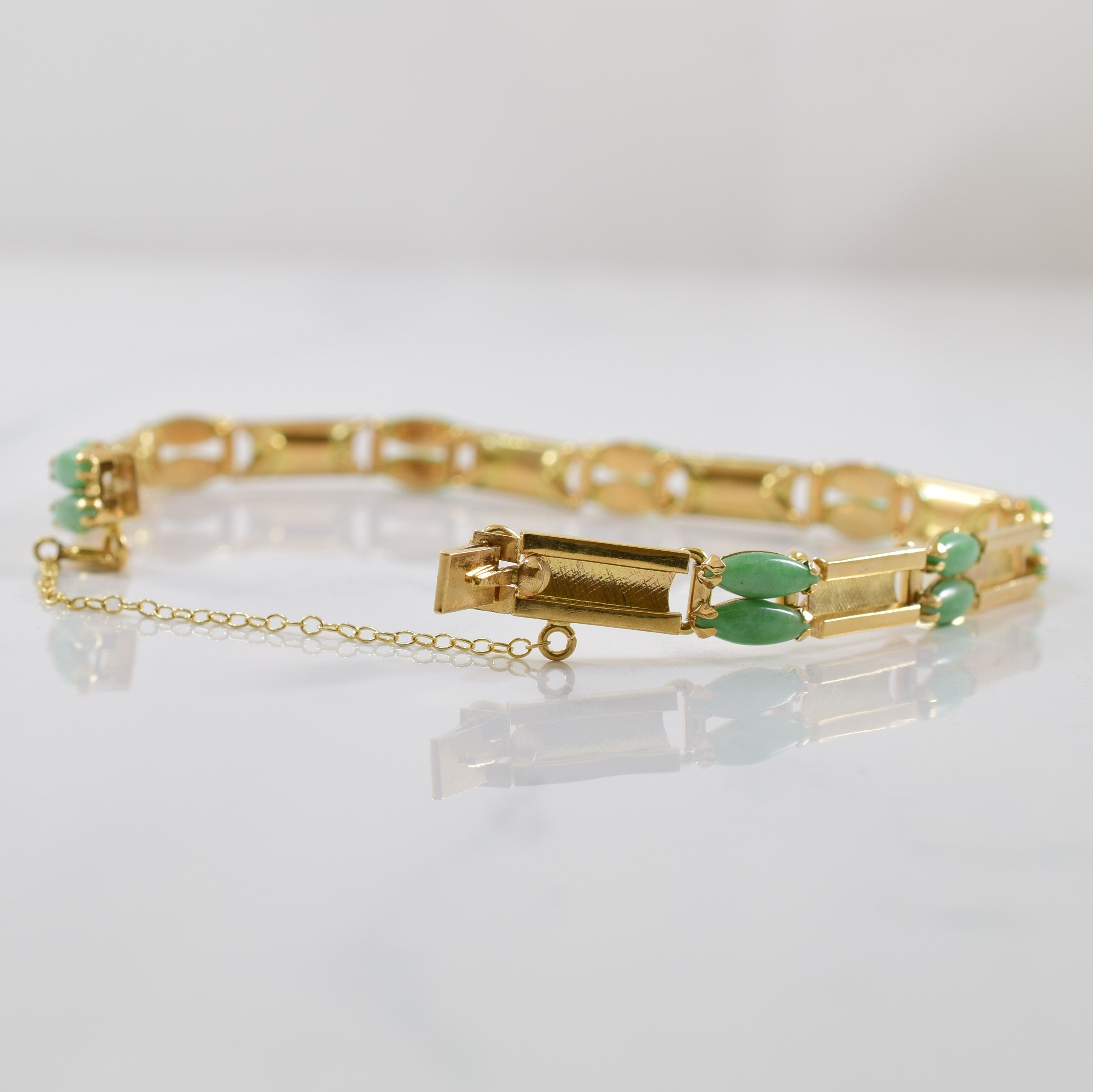 Marquise Cut Jade Bracelet | 4.00ctw | 7.5" |