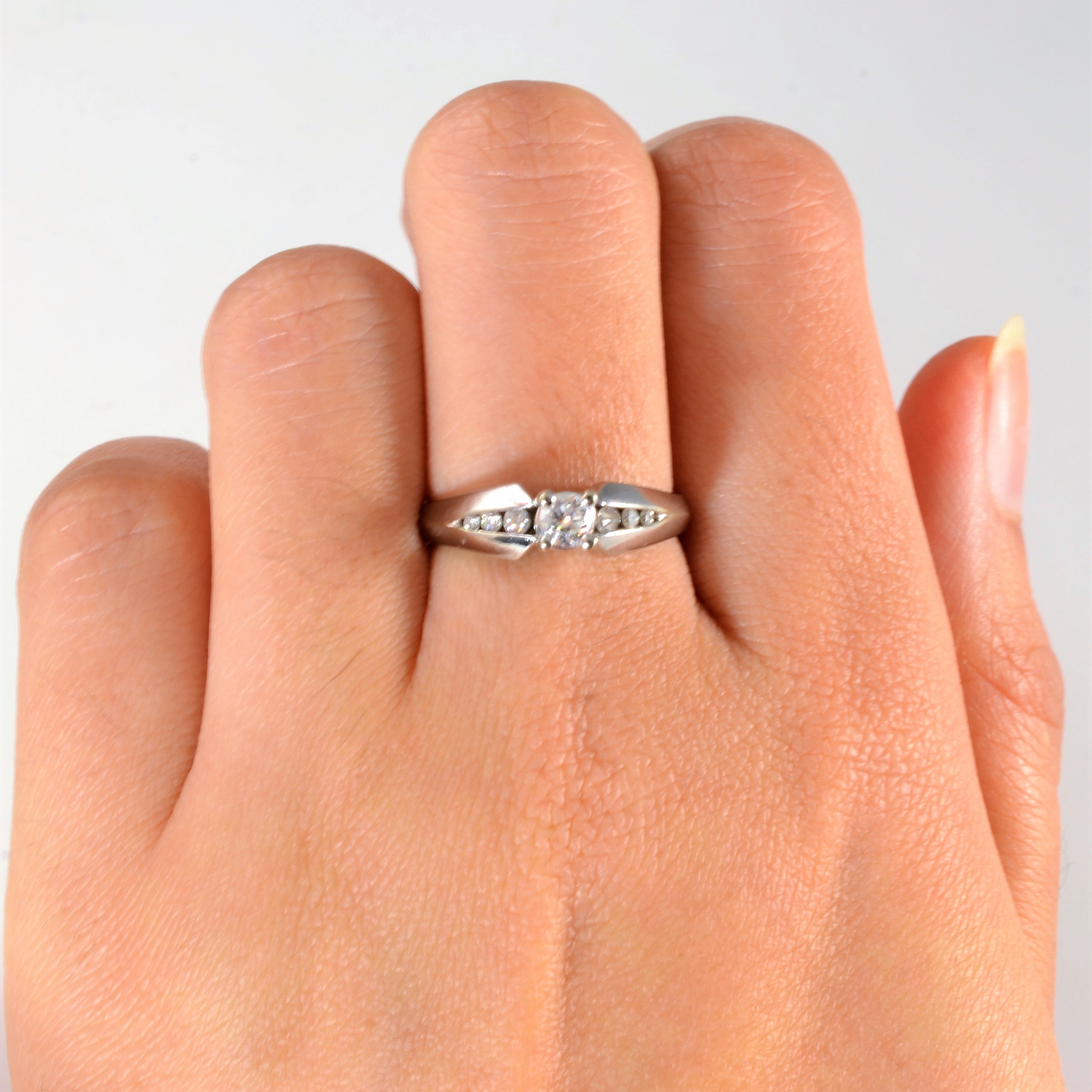 Tapered Channel Diamond Engagement Ring | 0.26ctw | SZ 6.75 |