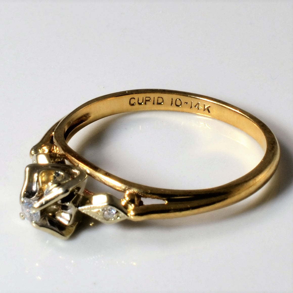 High Set Three Stone Diamond Ring | 0.04ctw | SZ 6 |