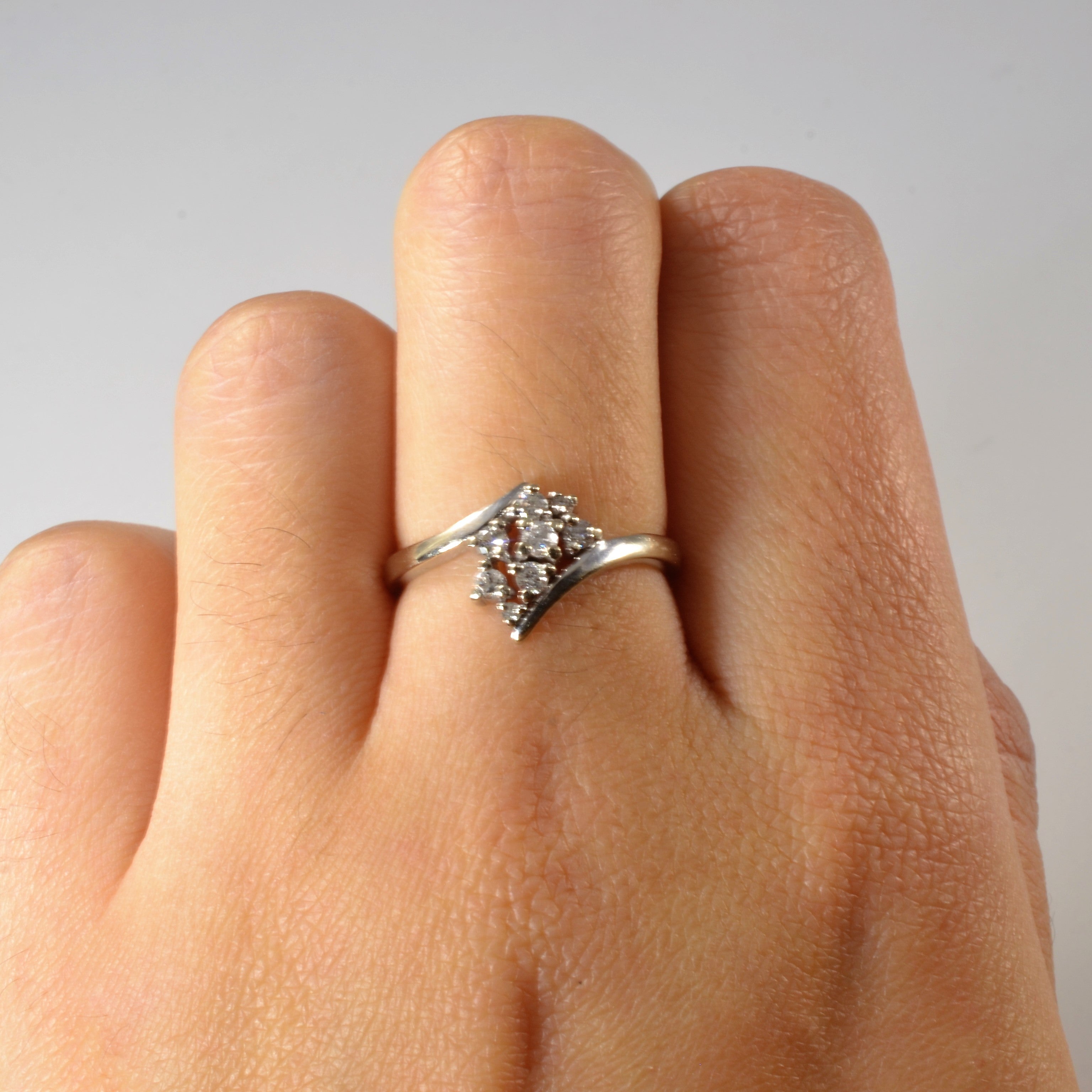 Bypass Cluster Diamond Ring | 0.13ctw | SZ 6.5 |