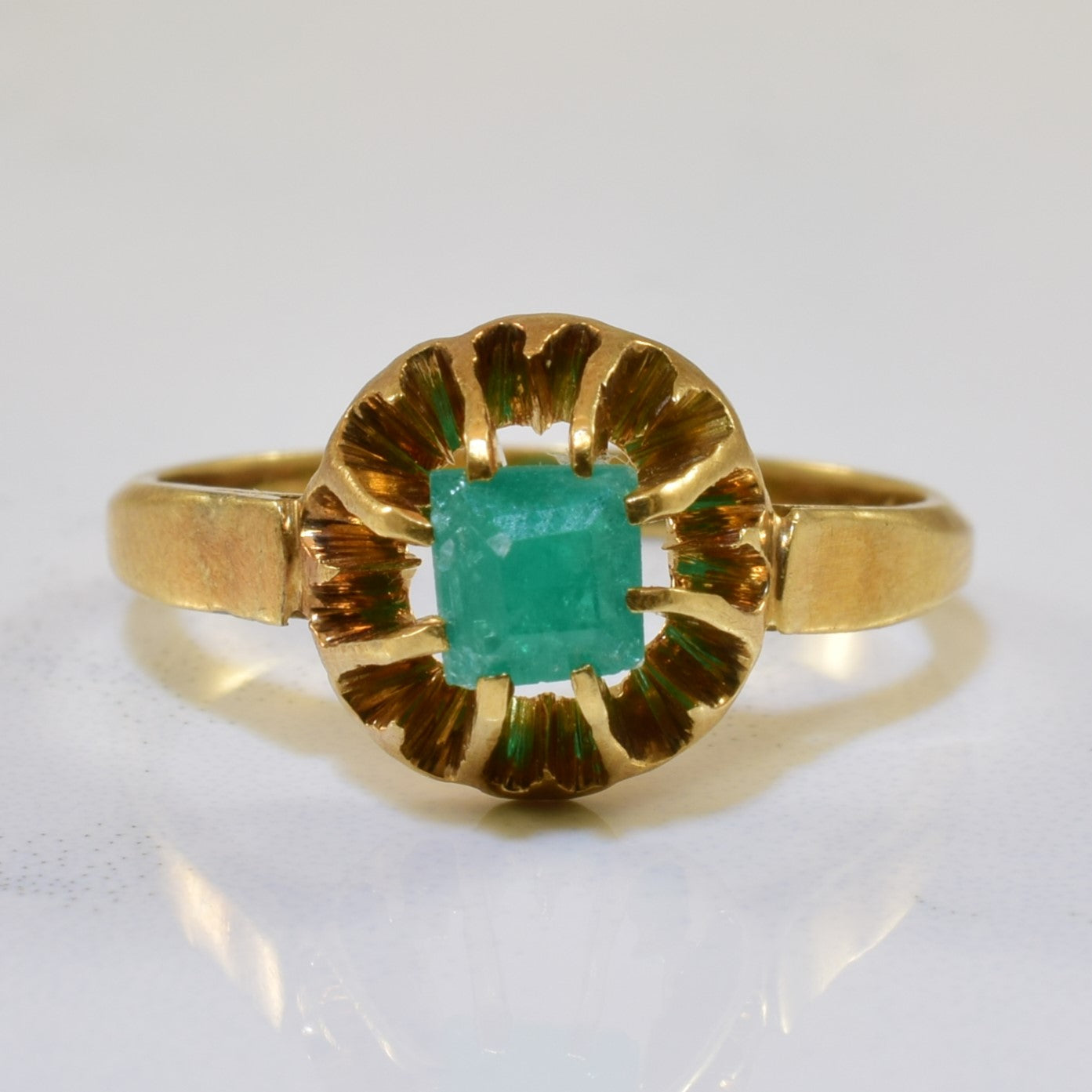 Prong Set Solitaire Emerald Ring | 0.28ct | SZ 5.5 |