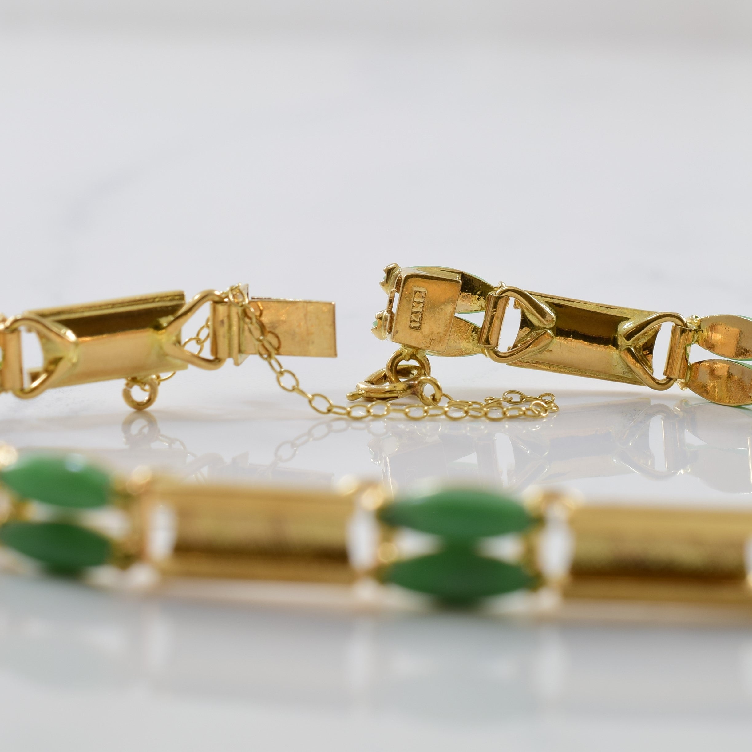 Marquise Cut Jade Bracelet | 4.00ctw | 7.5" |