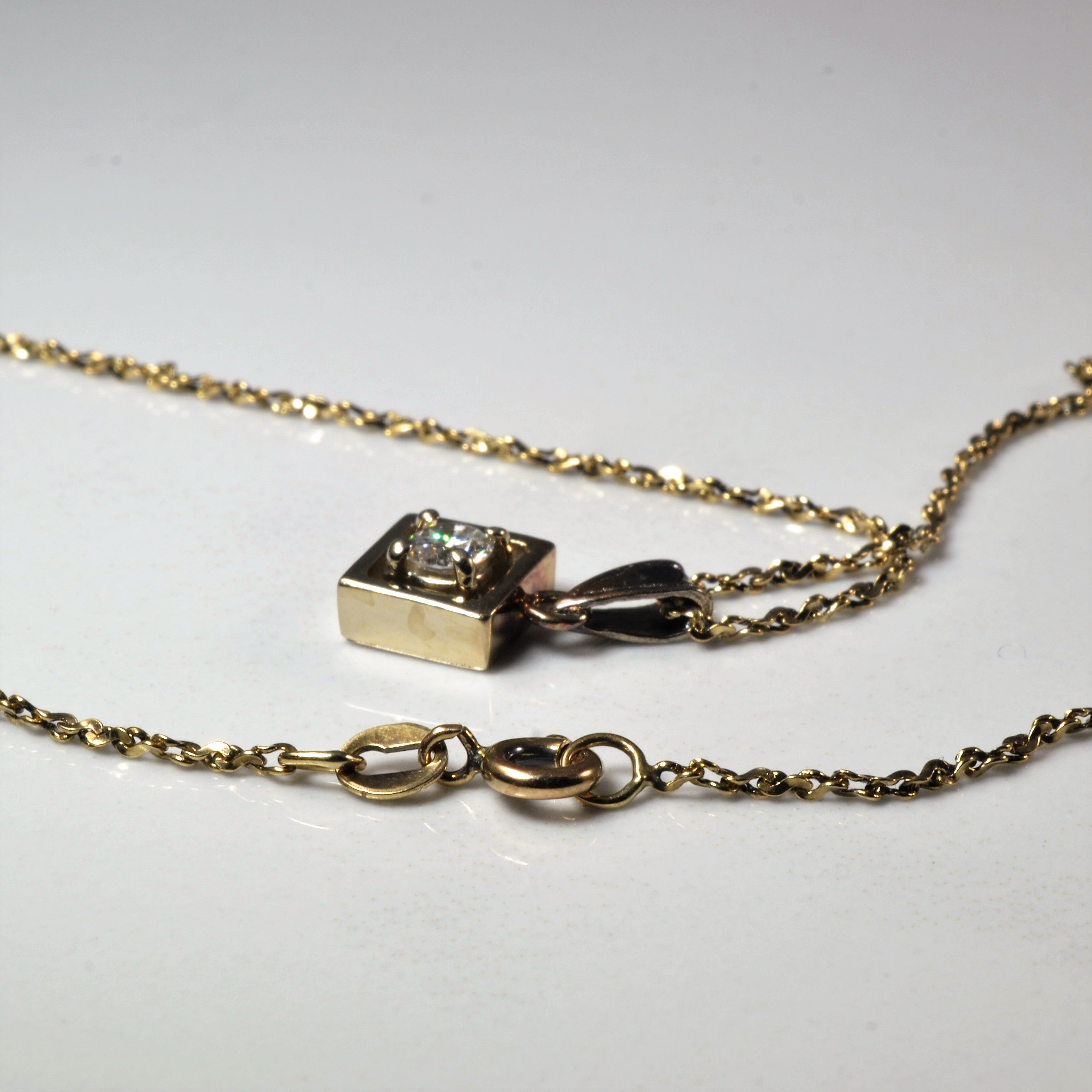 Solitaire Diamond Necklace | 0.21ct | 19" |