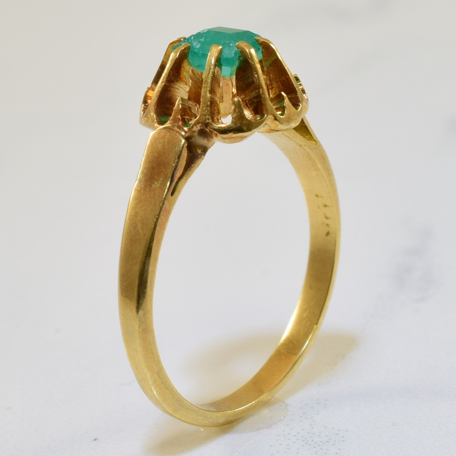 Prong Set Solitaire Emerald Ring | 0.28ct | SZ 5.5 |