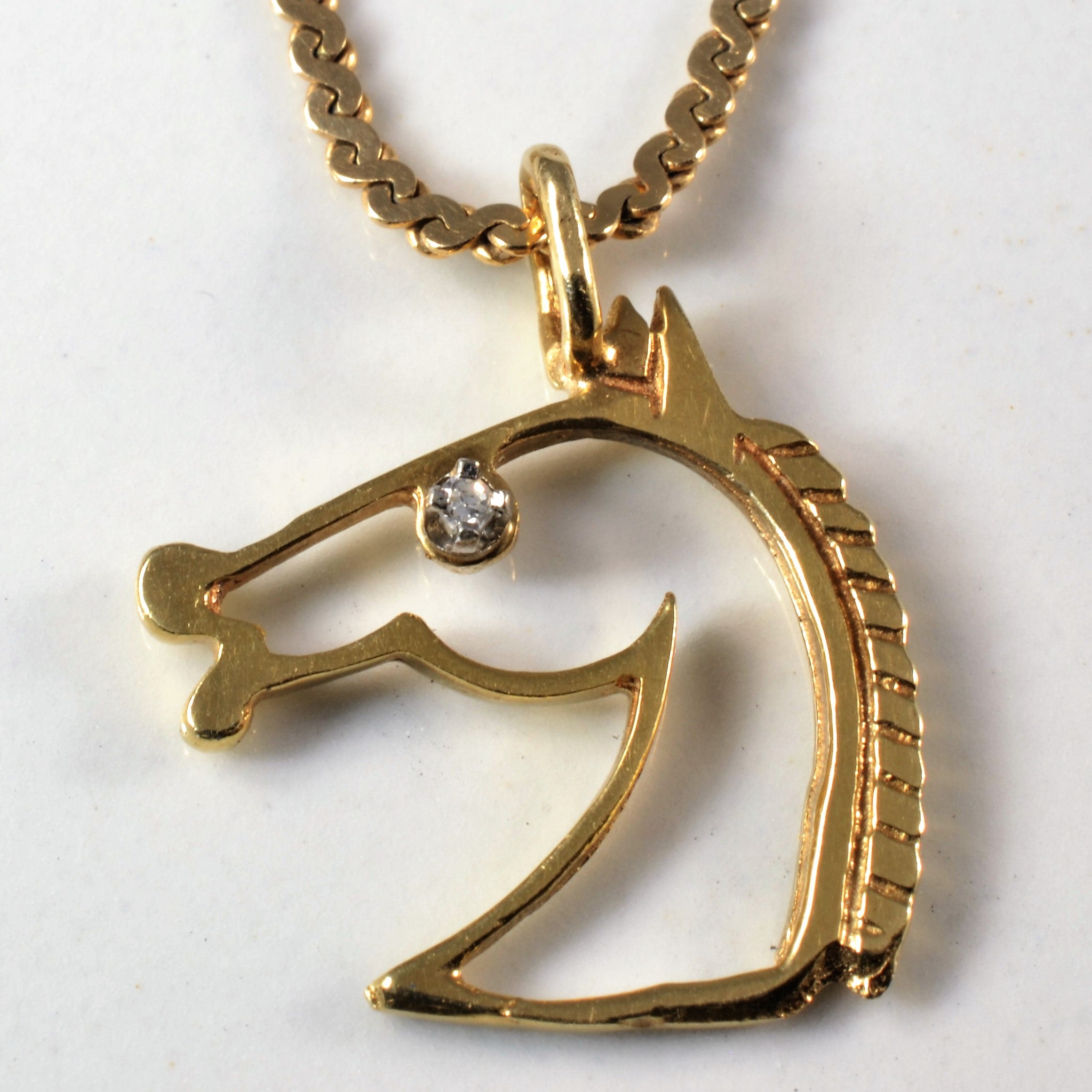 Diamond Horse Necklace | 0.01ct | 17" |