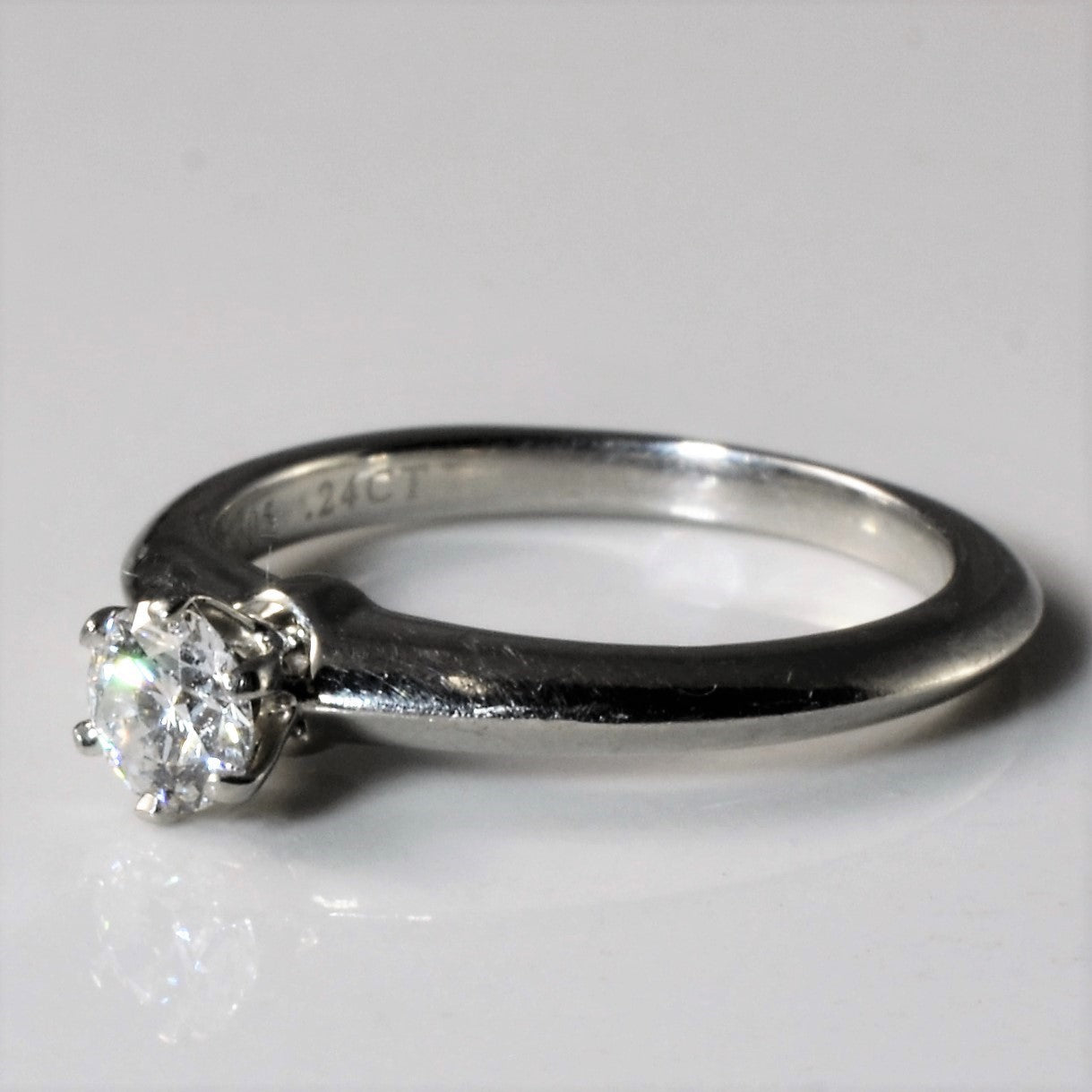 Tiffany & Co.' Solitaire Diamond Platinum Ring | 0.24ct | SZ 3.5