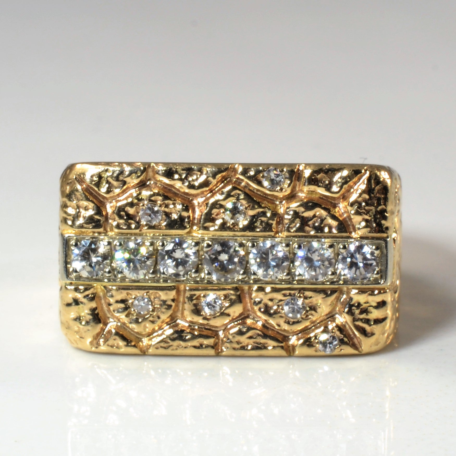Textured Diamond Wide Ring | 0.56ctw | SZ 7.75 |