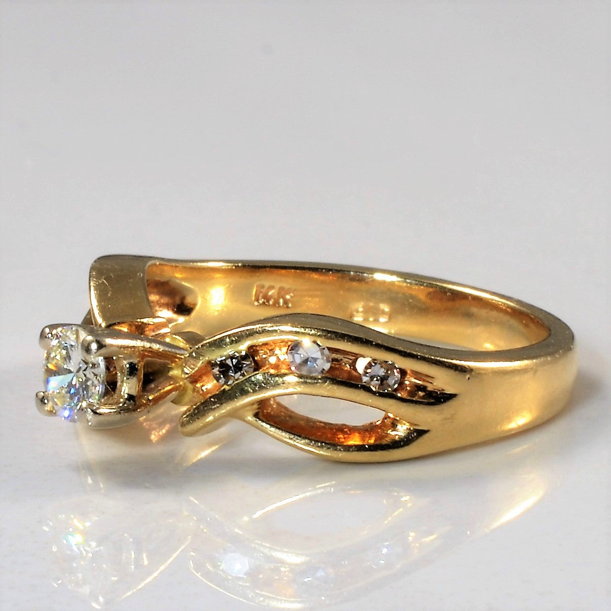 Bypass Diamond Engagement Ring | 0.37ctw | SZ 6.75 |