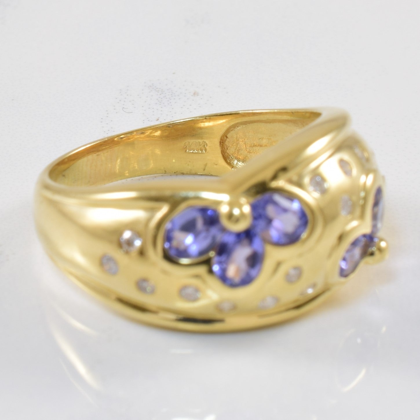 Tanzanite & Diamond Flower Petal Ring | 0.16ctw, 1.00ctw | SZ 8.25 |