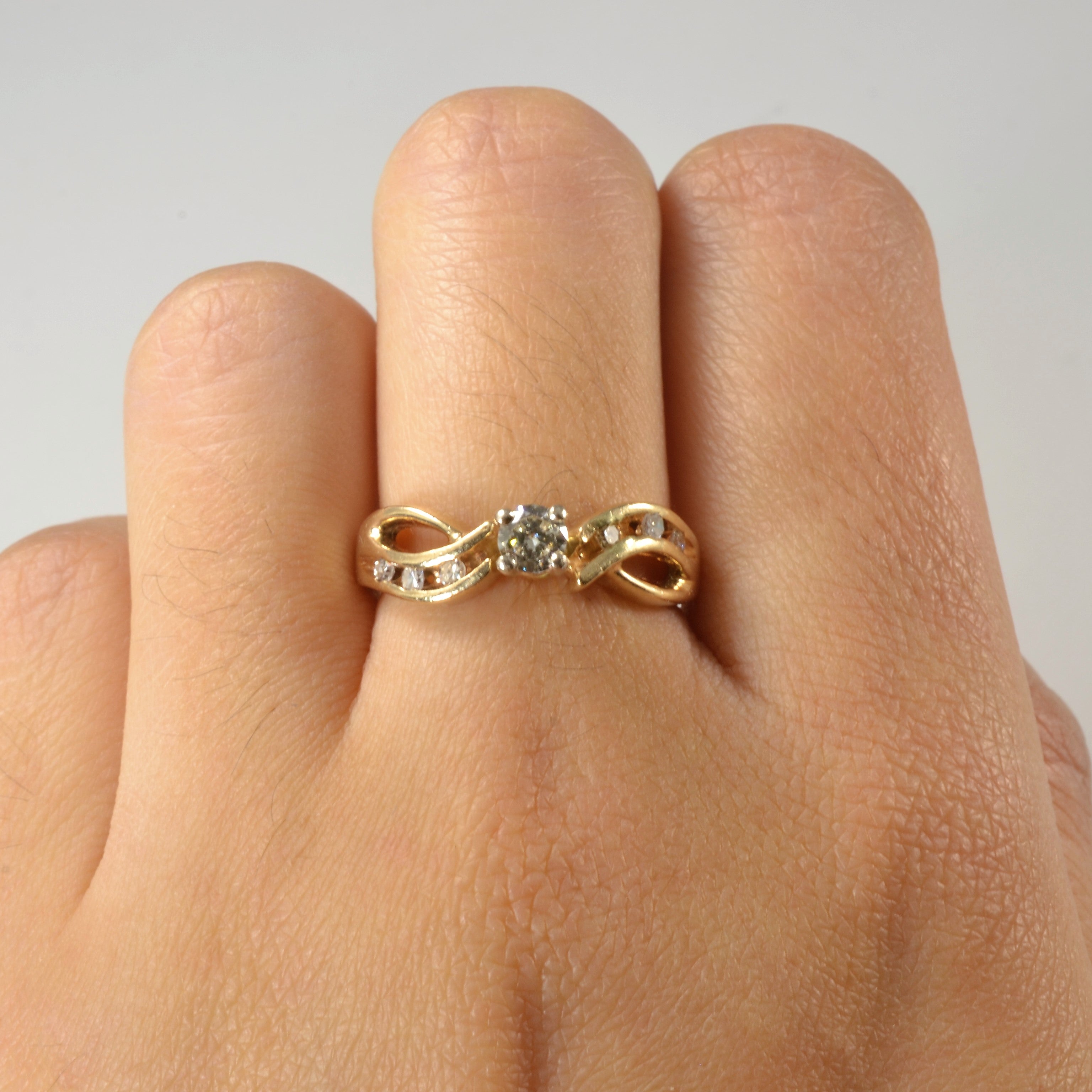Bypass Diamond Engagement Ring | 0.37ctw | SZ 6.75 |
