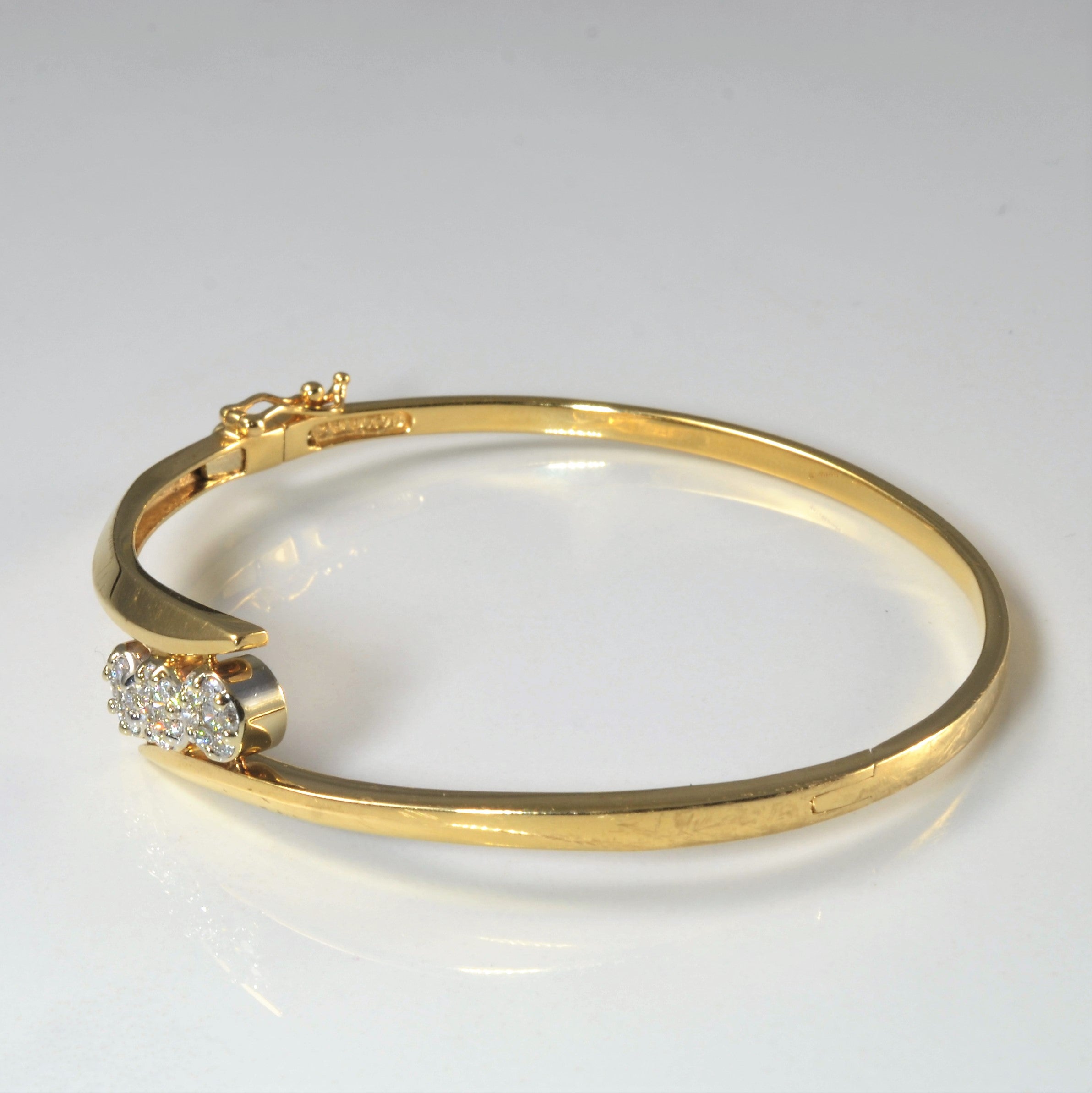 Triple Diamond Cluster Bypass Bangle | 0.24ctw | 6.5" |