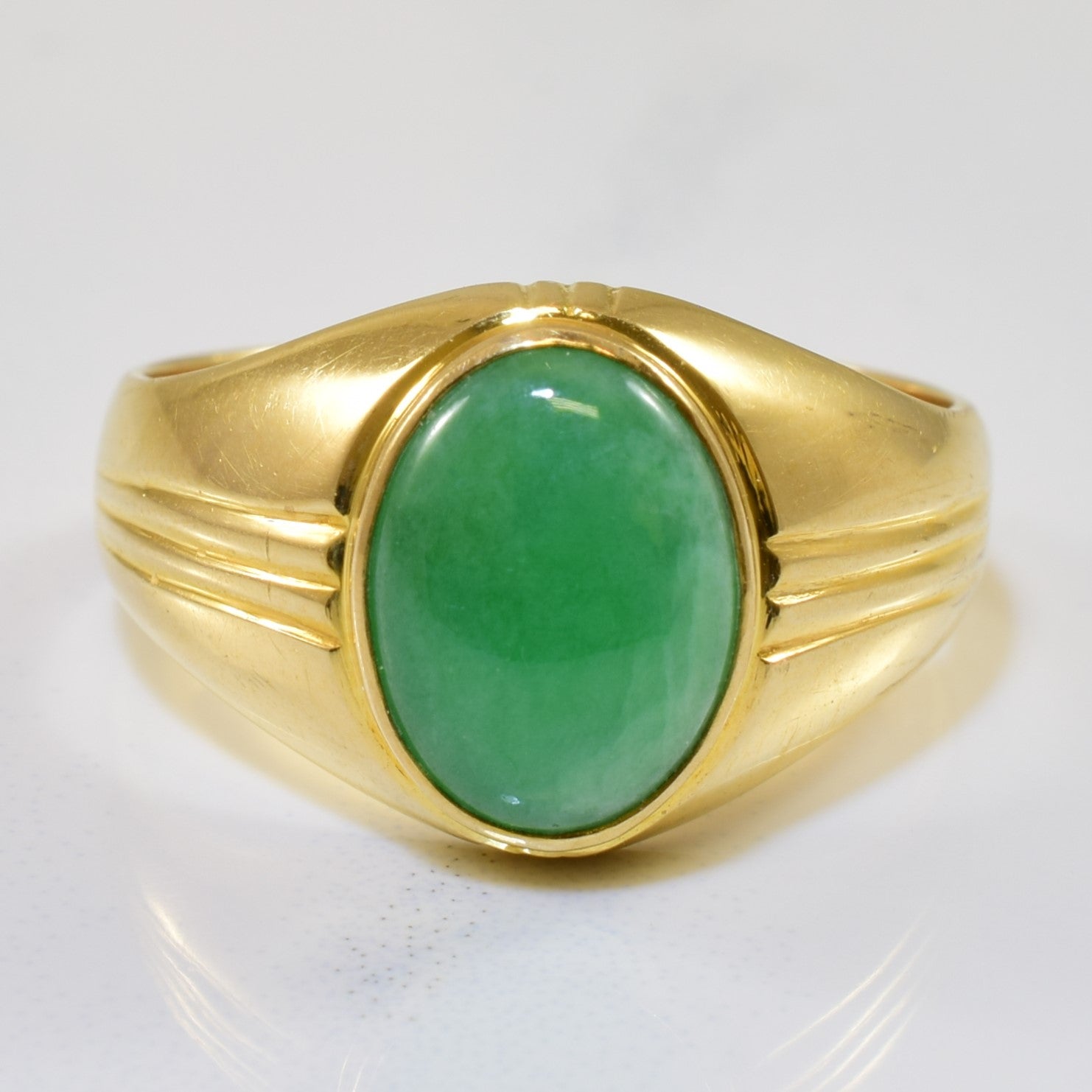 Bezel Set Jadeite Ring | 1.50ct | SZ 7.25 |