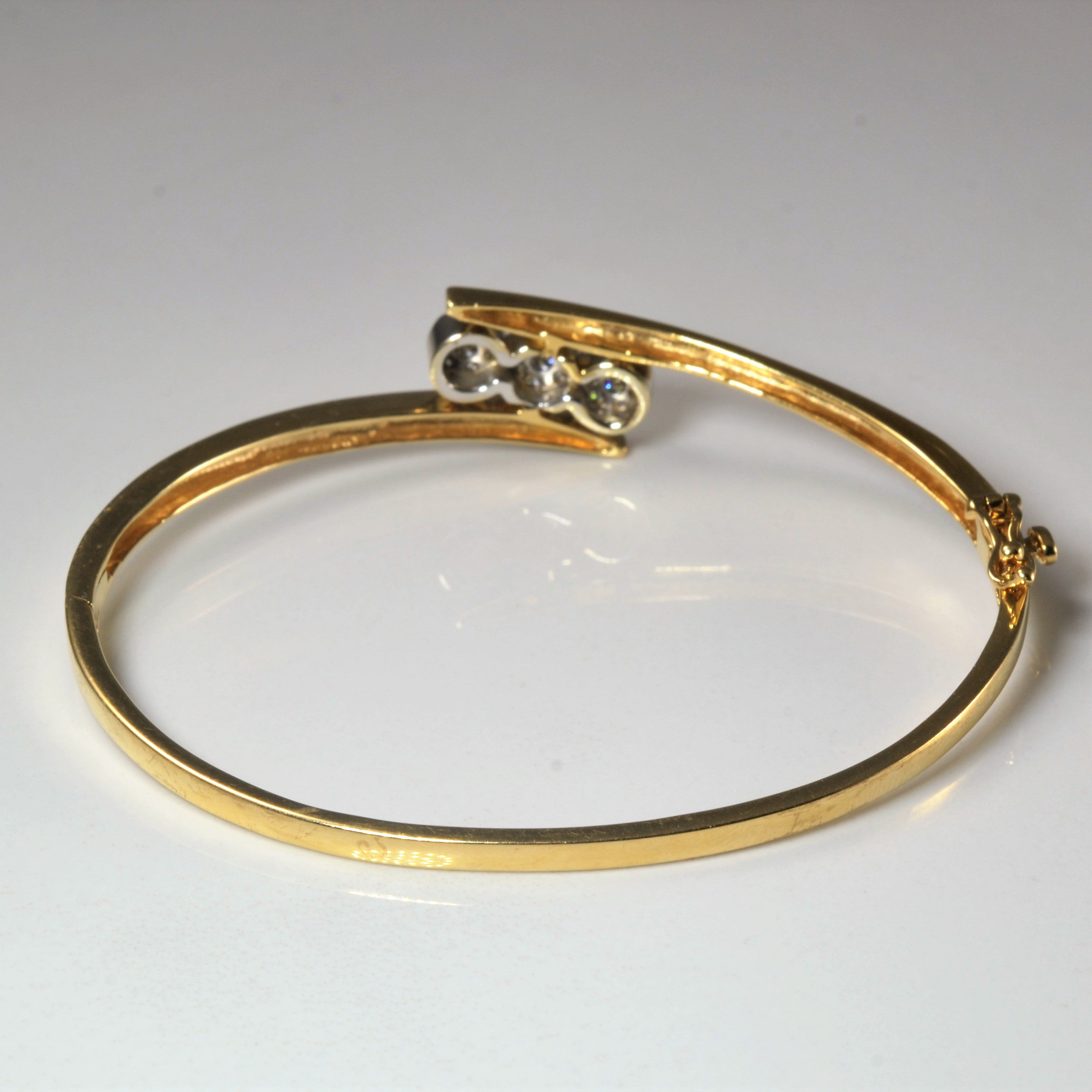 Triple Diamond Cluster Bypass Bangle | 0.24ctw | 6.5" |