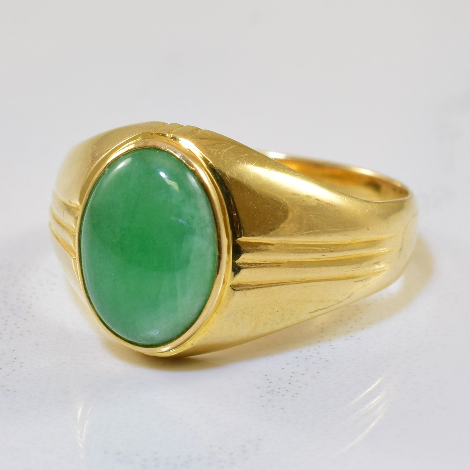 Bezel Set Jadeite Ring | 1.50ct | SZ 7.25 |