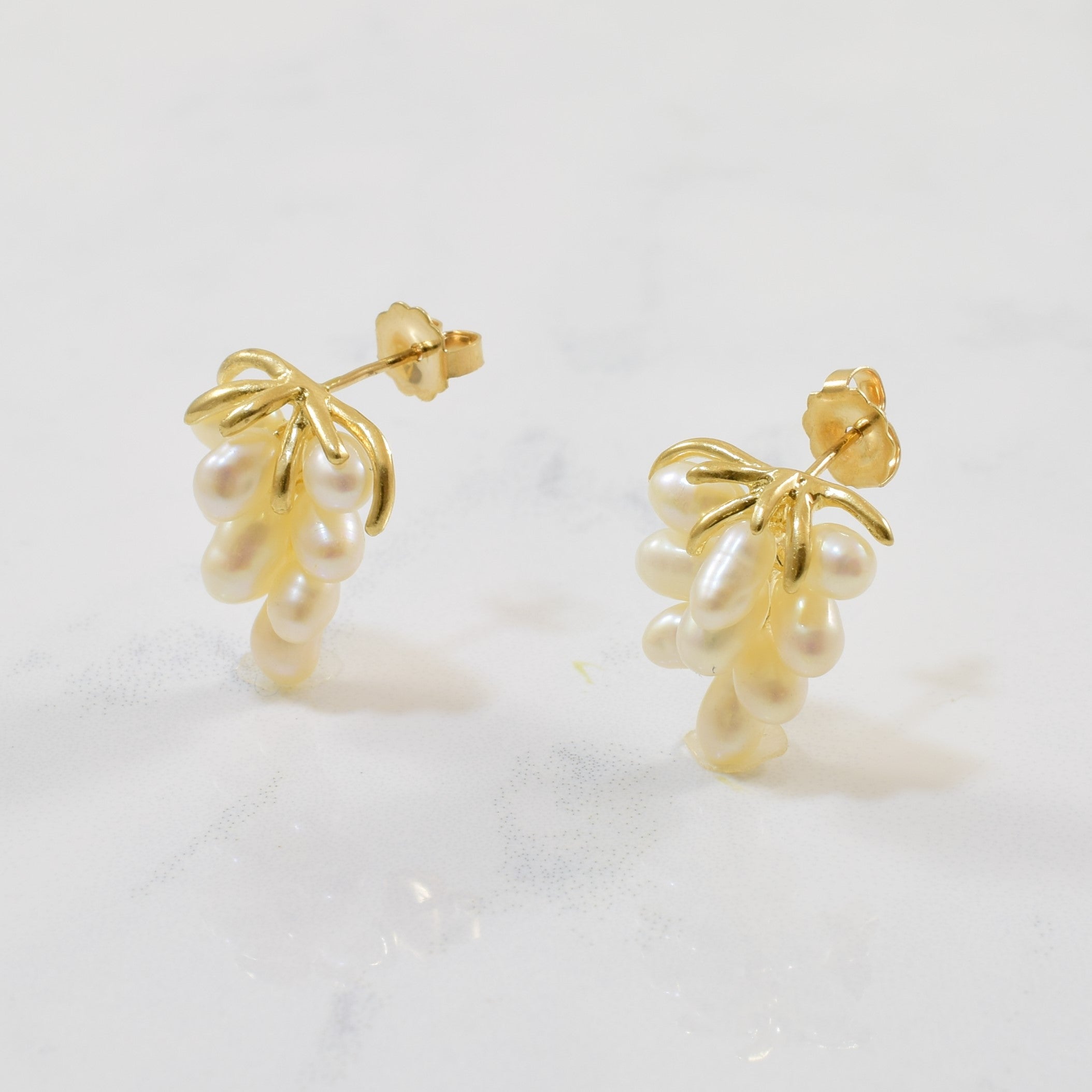 Grape Bunch Pearl Stud Earrings | 14.00ctw |