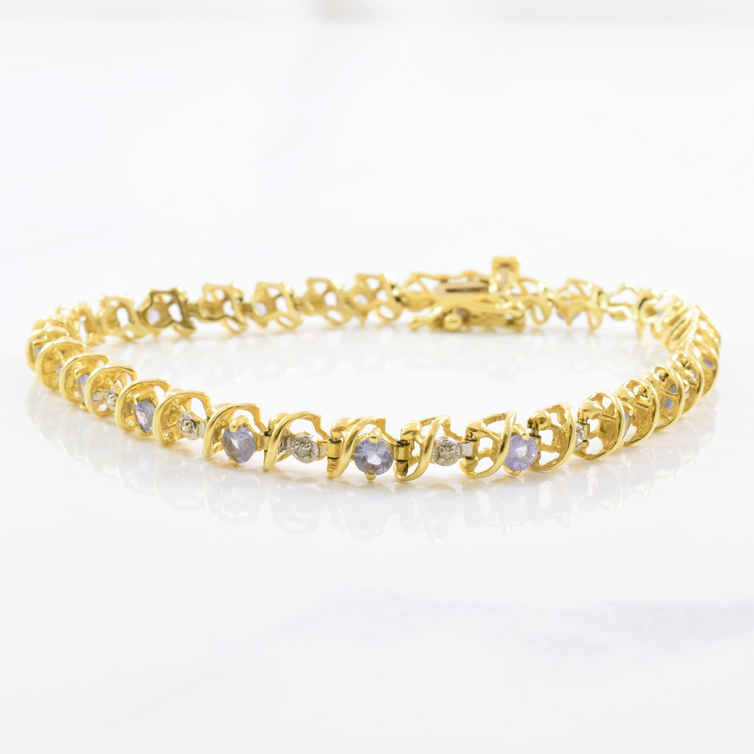 Tanzanite & Diamond Gemstone Bracelet | 1.00ctw, 0.08ctw | 7" |