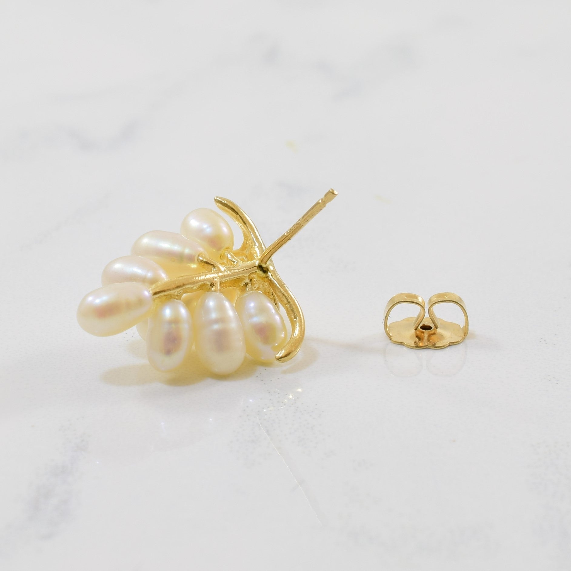 Grape Bunch Pearl Stud Earrings | 14.00ctw |