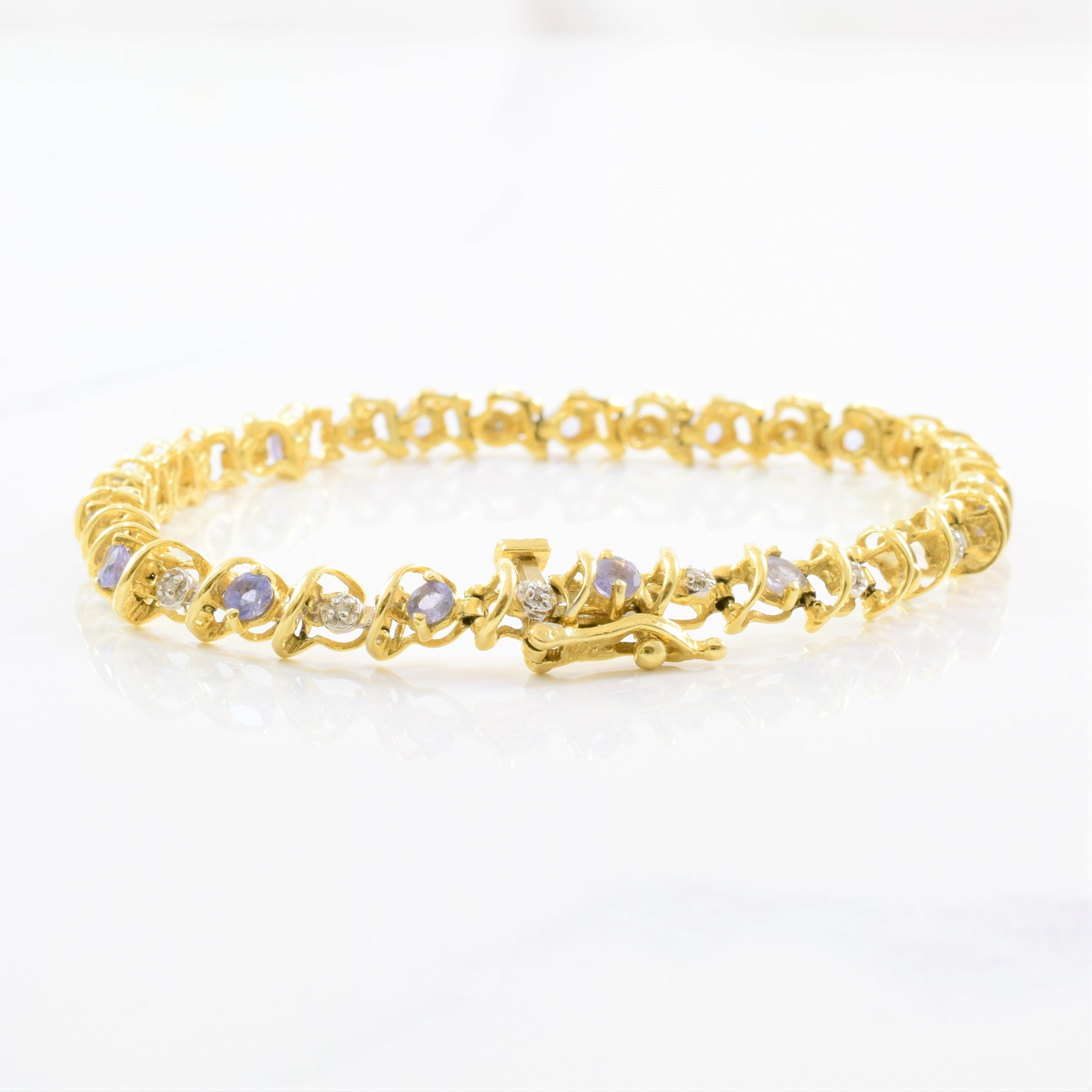 Tanzanite & Diamond Gemstone Bracelet | 1.00ctw, 0.08ctw | 7" |