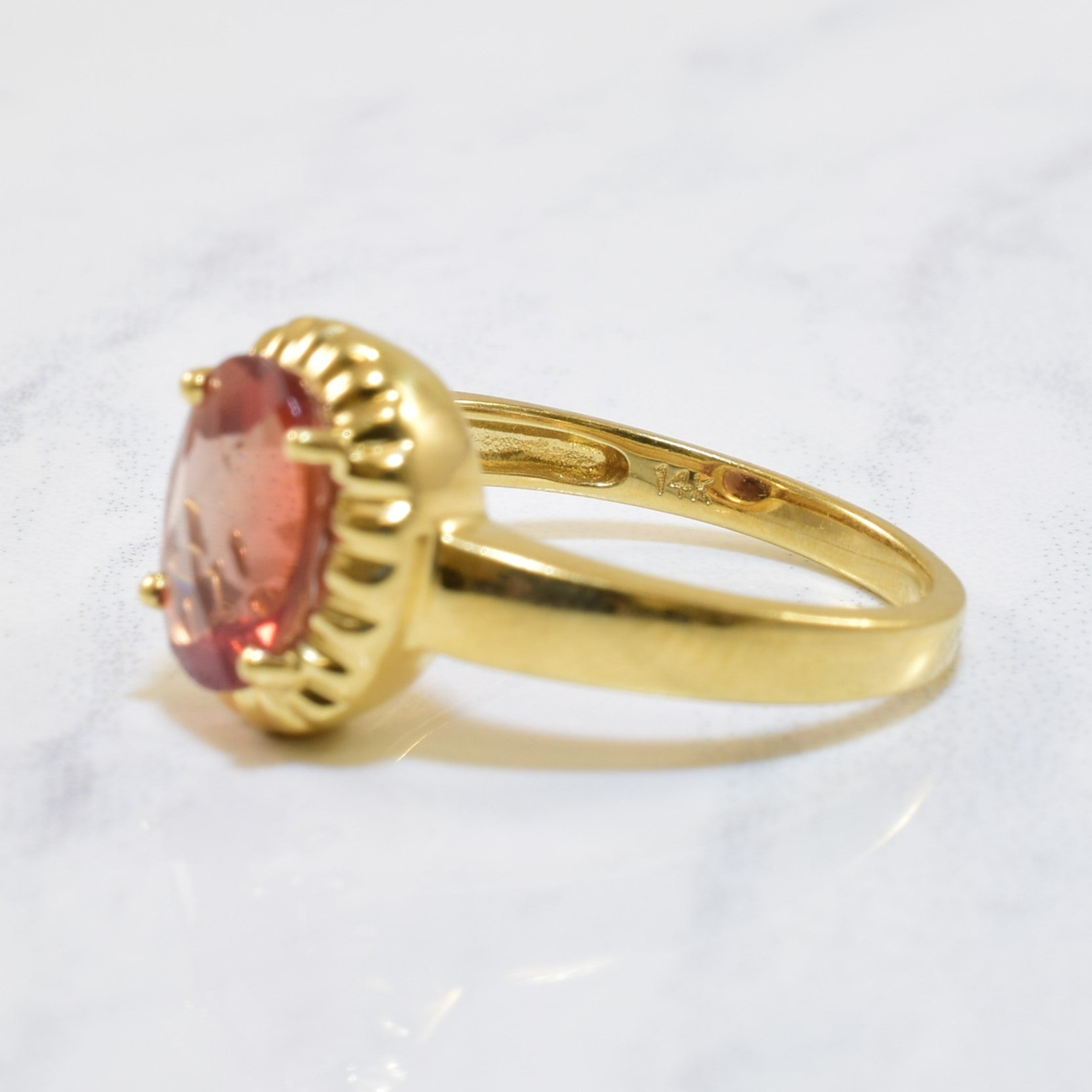 Oval Sunstone Solitaire Ring | 1.75ct | SZ 6 |