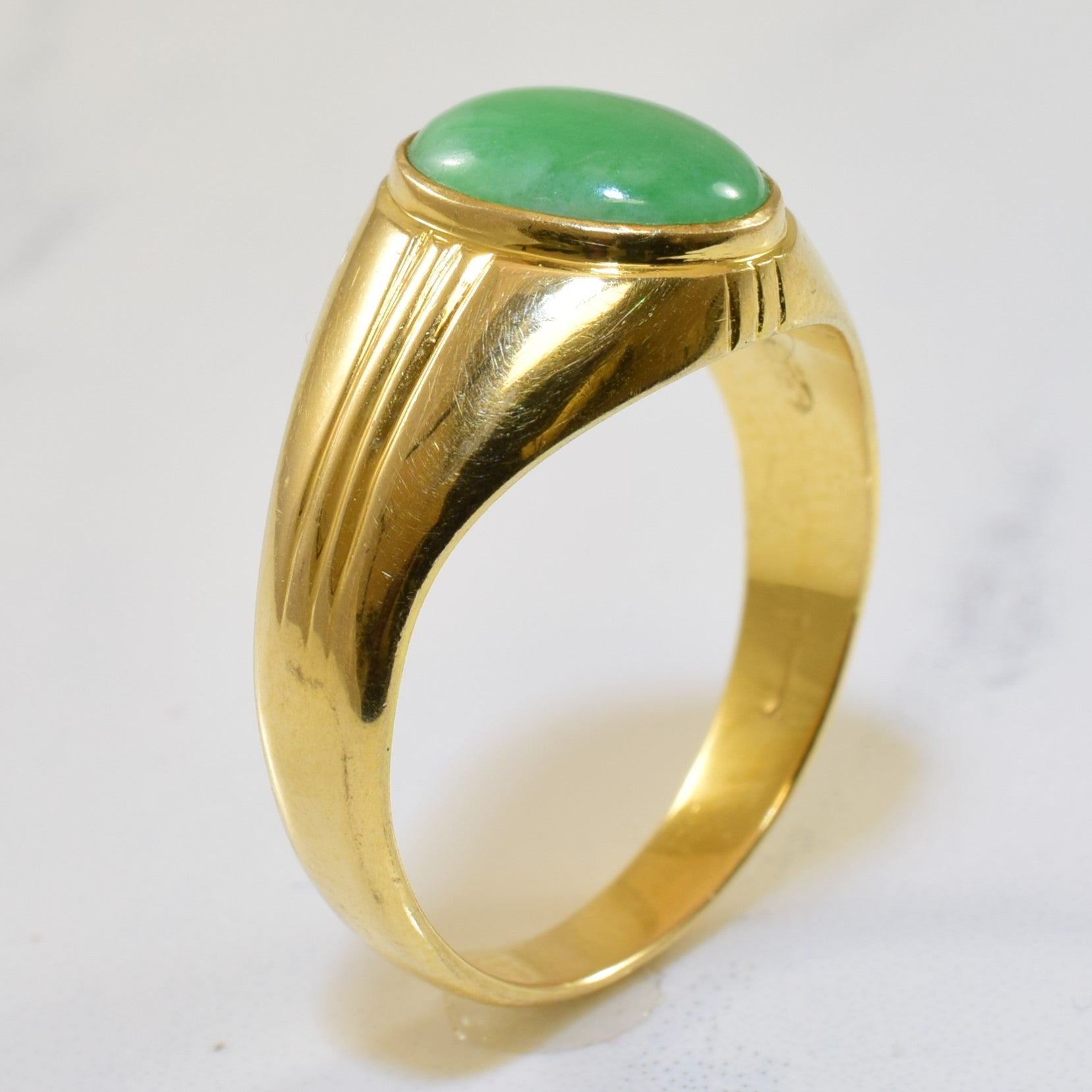 Bezel Set Jadeite Ring | 1.50ct | SZ 7.25 |