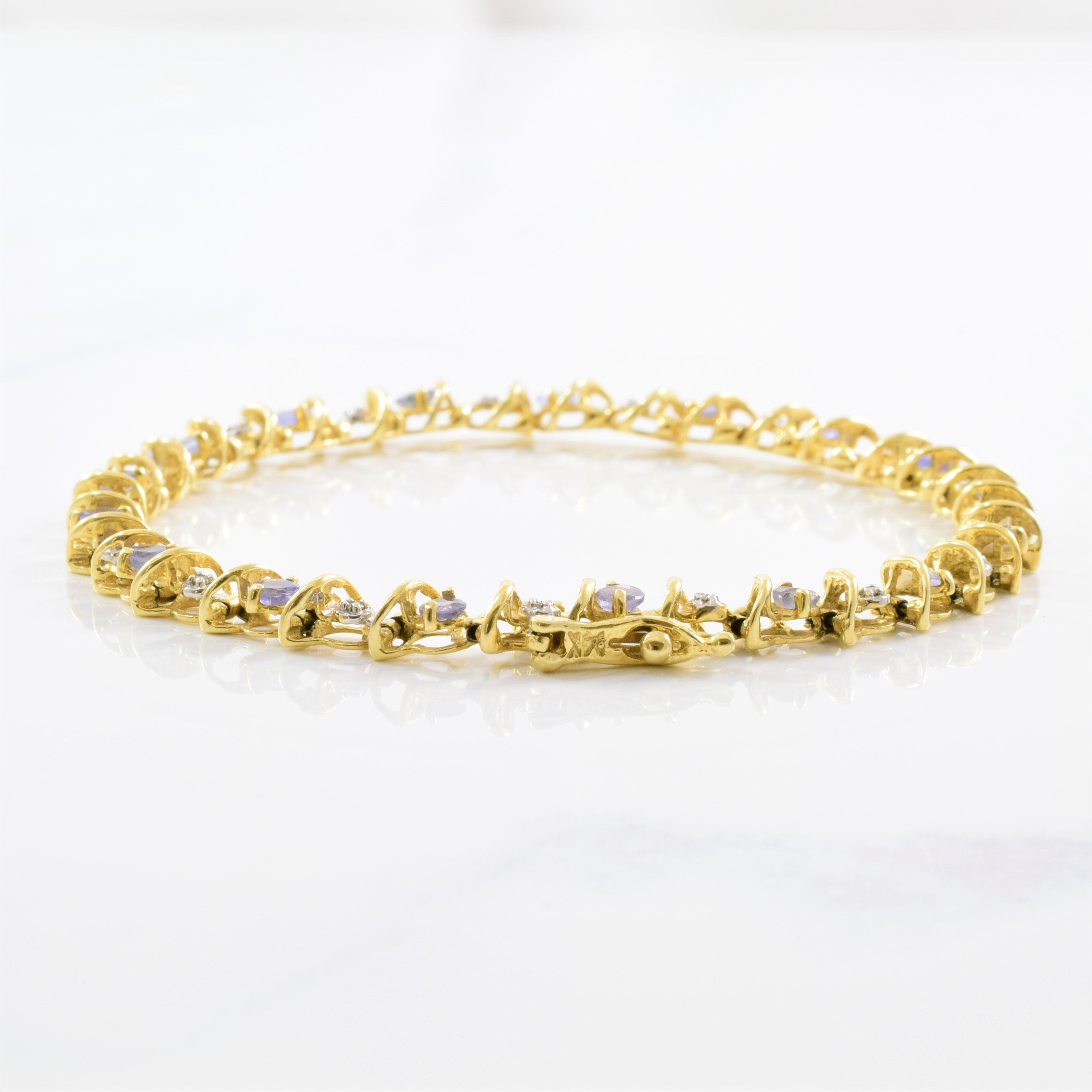 Tanzanite & Diamond Gemstone Bracelet | 1.00ctw, 0.08ctw | 7" |