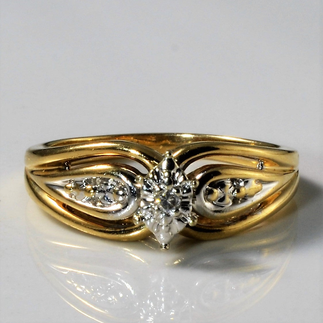 Bague de promesse en diamant illusion marquise | 0,02 ct | Taille 7 |
