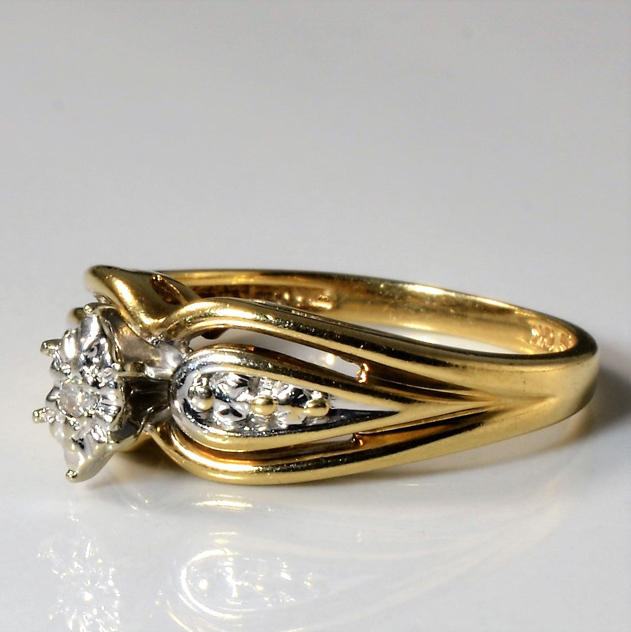 Bague de promesse en diamant illusion marquise | 0,02 ct | Taille 7 |