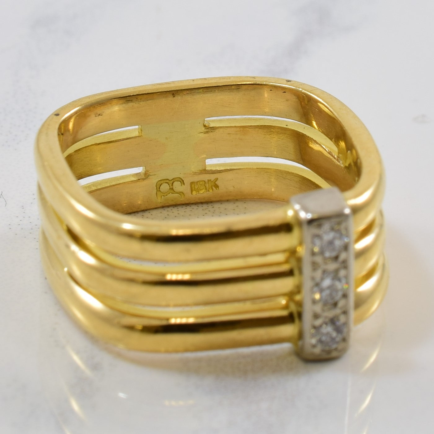 diamond triple banded vintage rings, Canada vintage rings