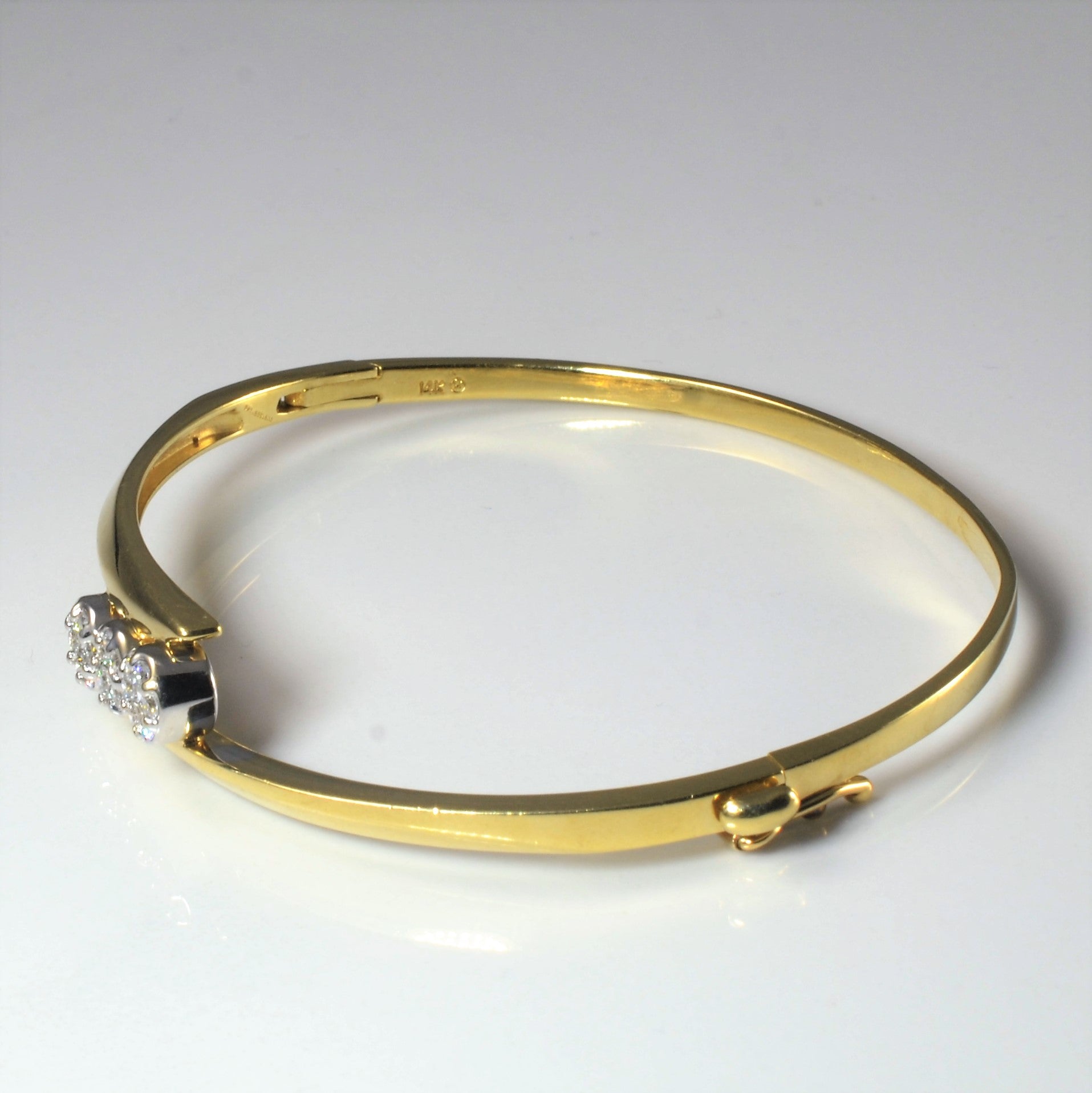 Triple Cluster Diamond Bypass Bangle | 0.24ctw | 7" |