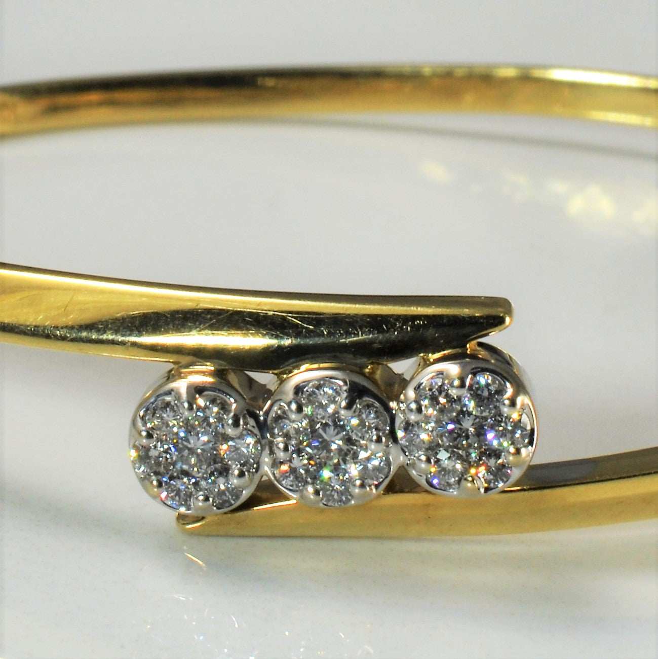 Triple Cluster Diamond Bypass Bangle | 0.24ctw | 7" |