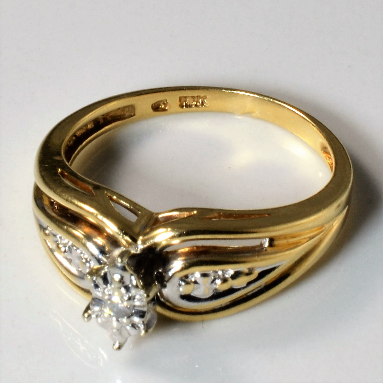 Bague de promesse en diamant illusion marquise | 0,02 ct | Taille 7 |