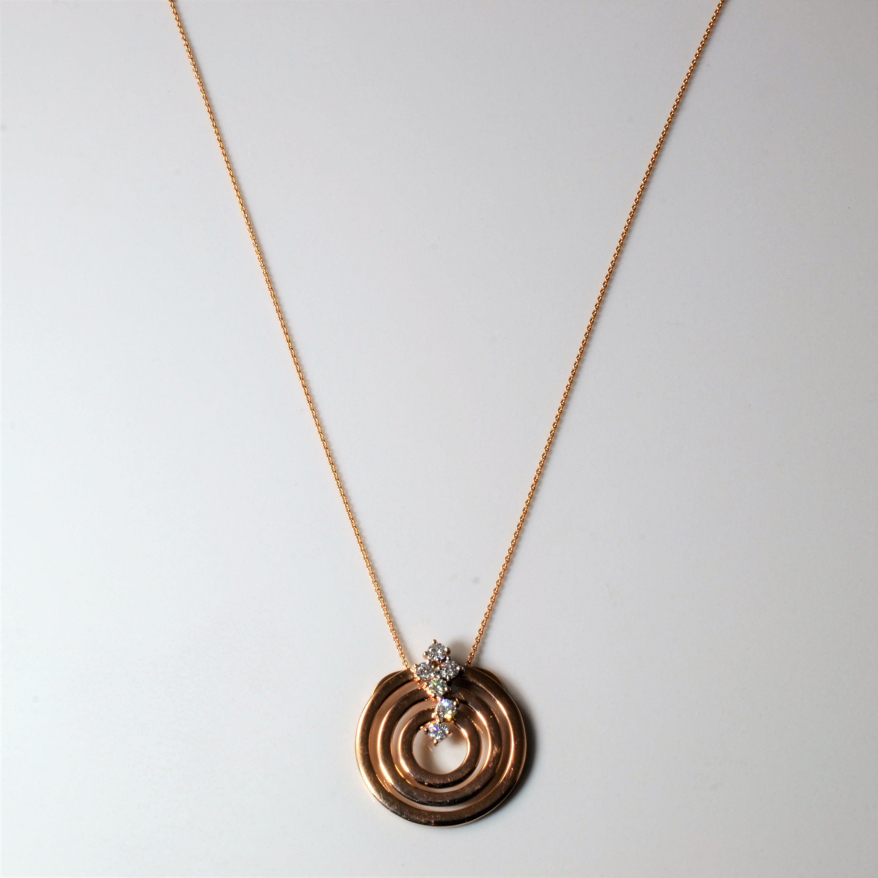 Diamond Swirl Pendant Necklace | 0.26ctw | 18"|