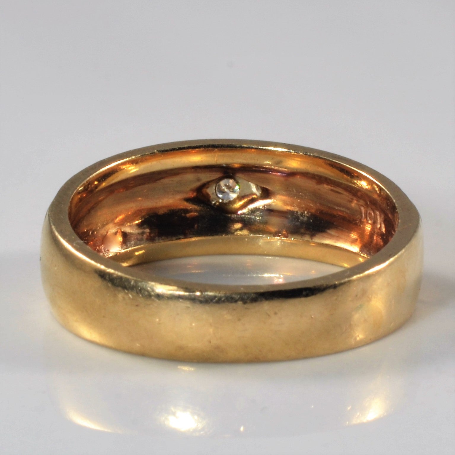 Satin Finish Single Diamond Band | 0.04ct | SZ 10 |