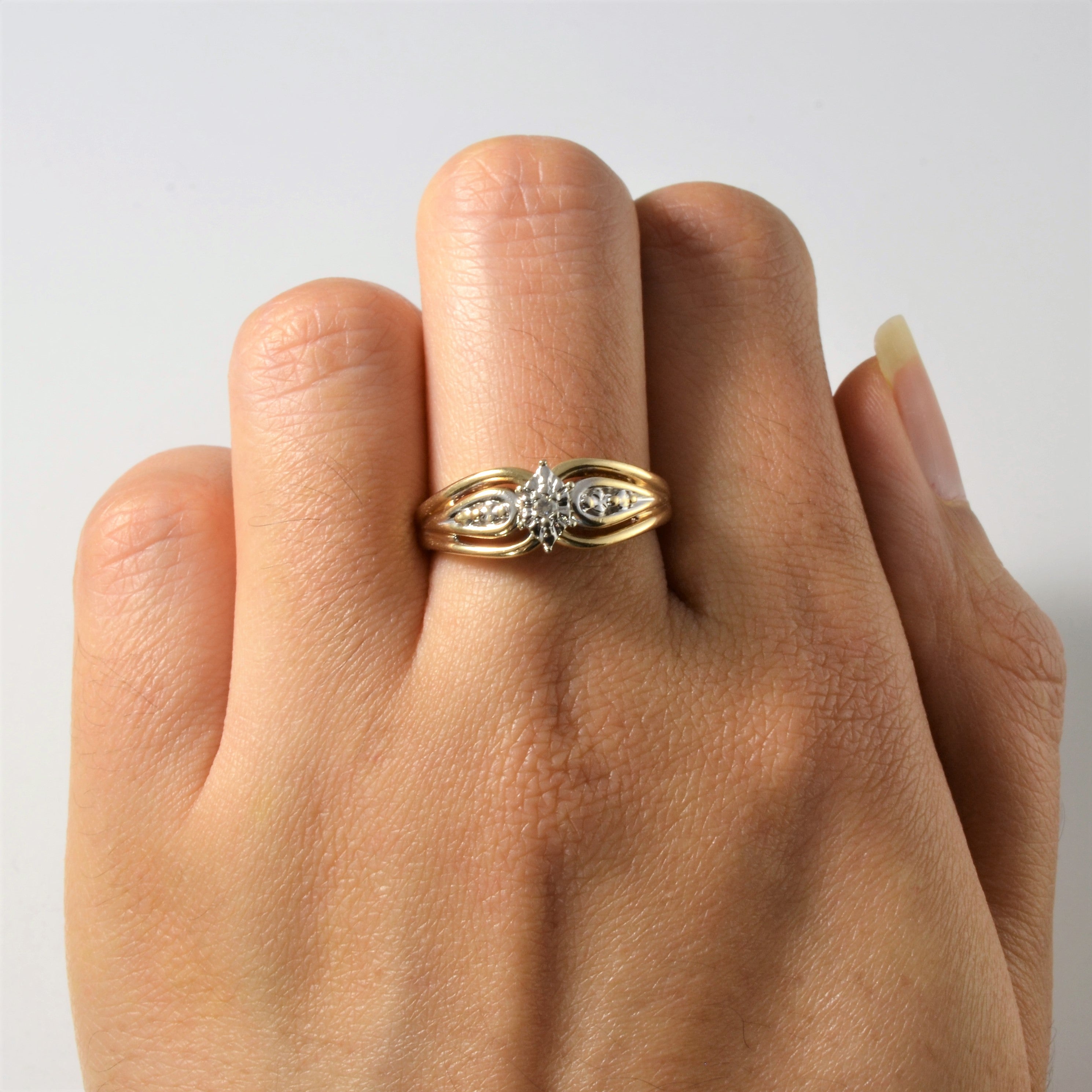 Bague de promesse en diamant illusion marquise | 0,02 ct | Taille 7 |