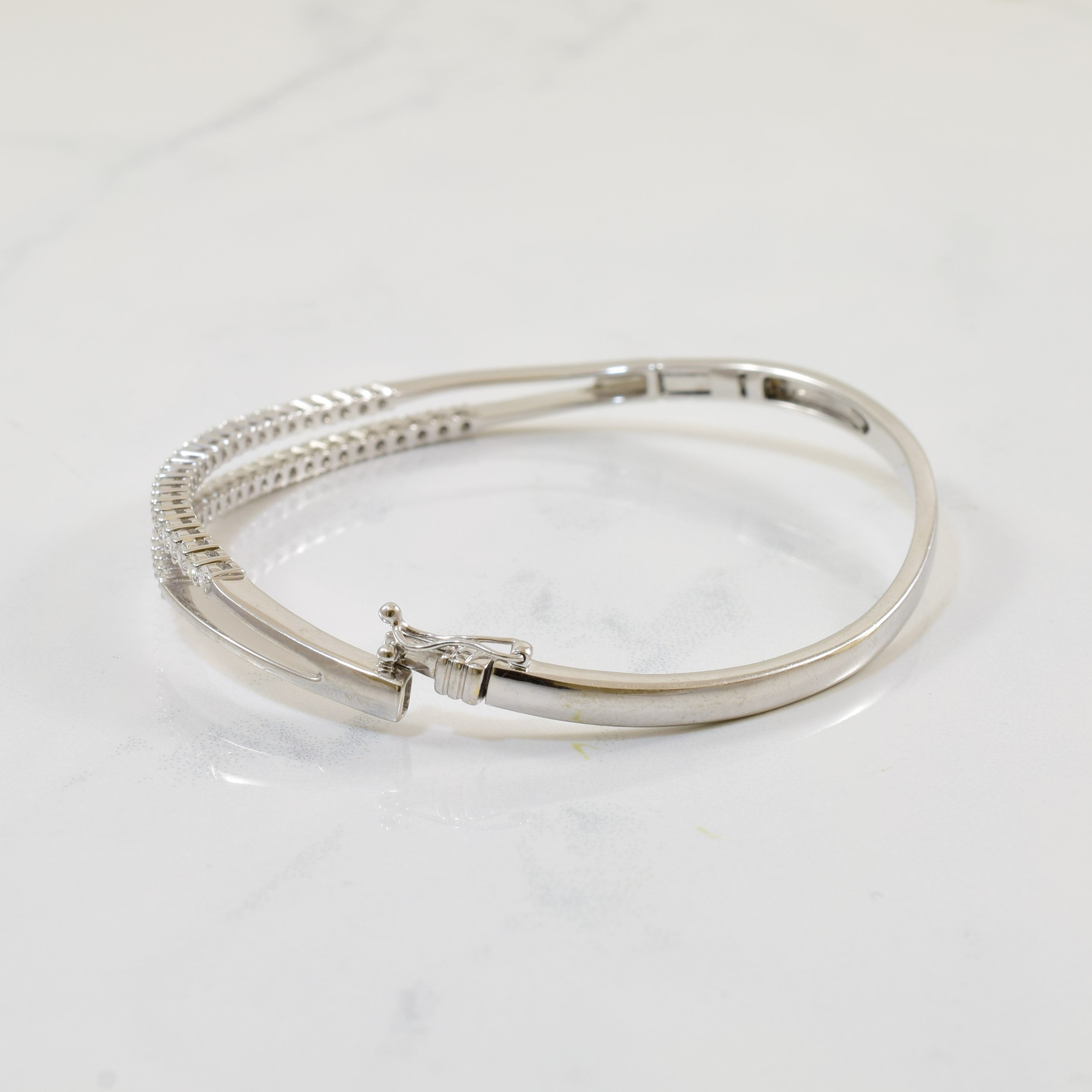 Diamond Split Wave Bangle | 1.12ctw | 7.5" |