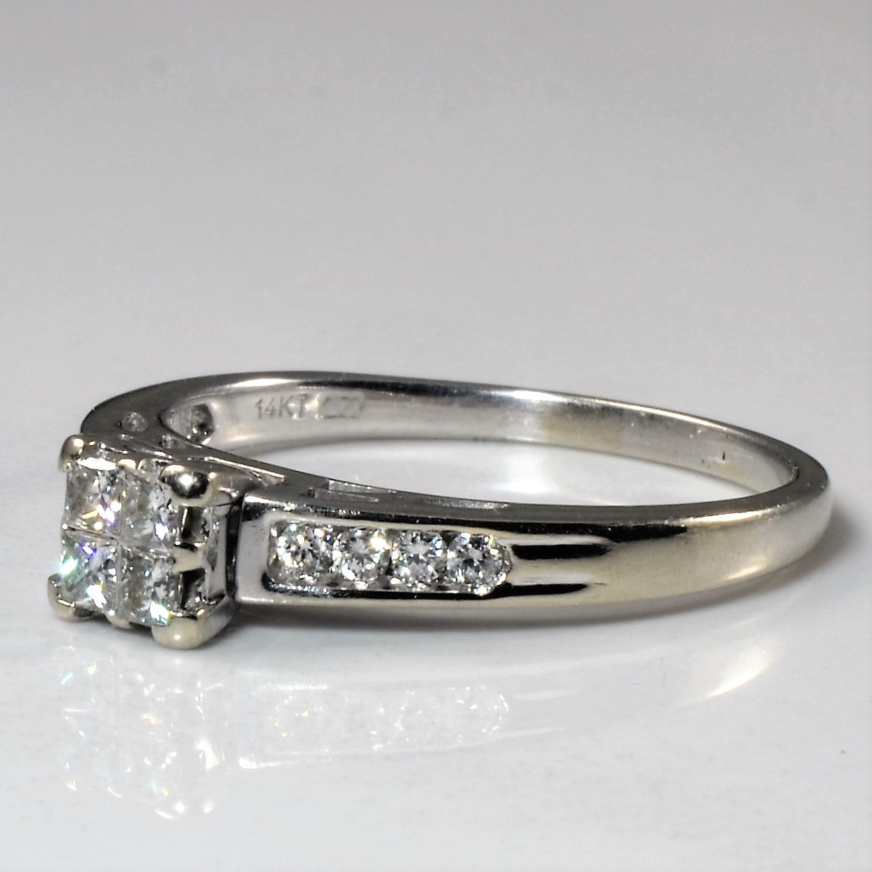 Quad Cluster Diamond Promise Ring | 0.48ctw | SZ 9.5 |