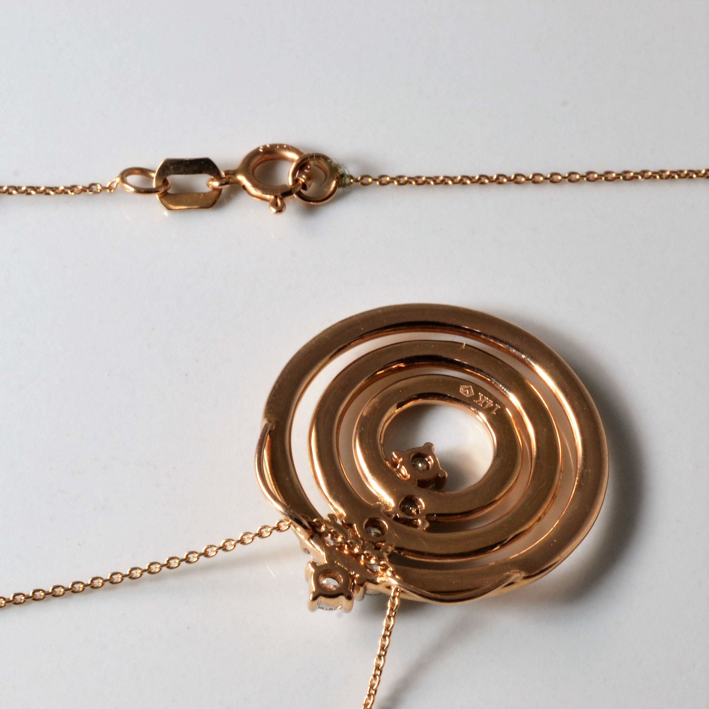 Diamond Swirl Pendant Necklace | 0.26ctw | 18"|
